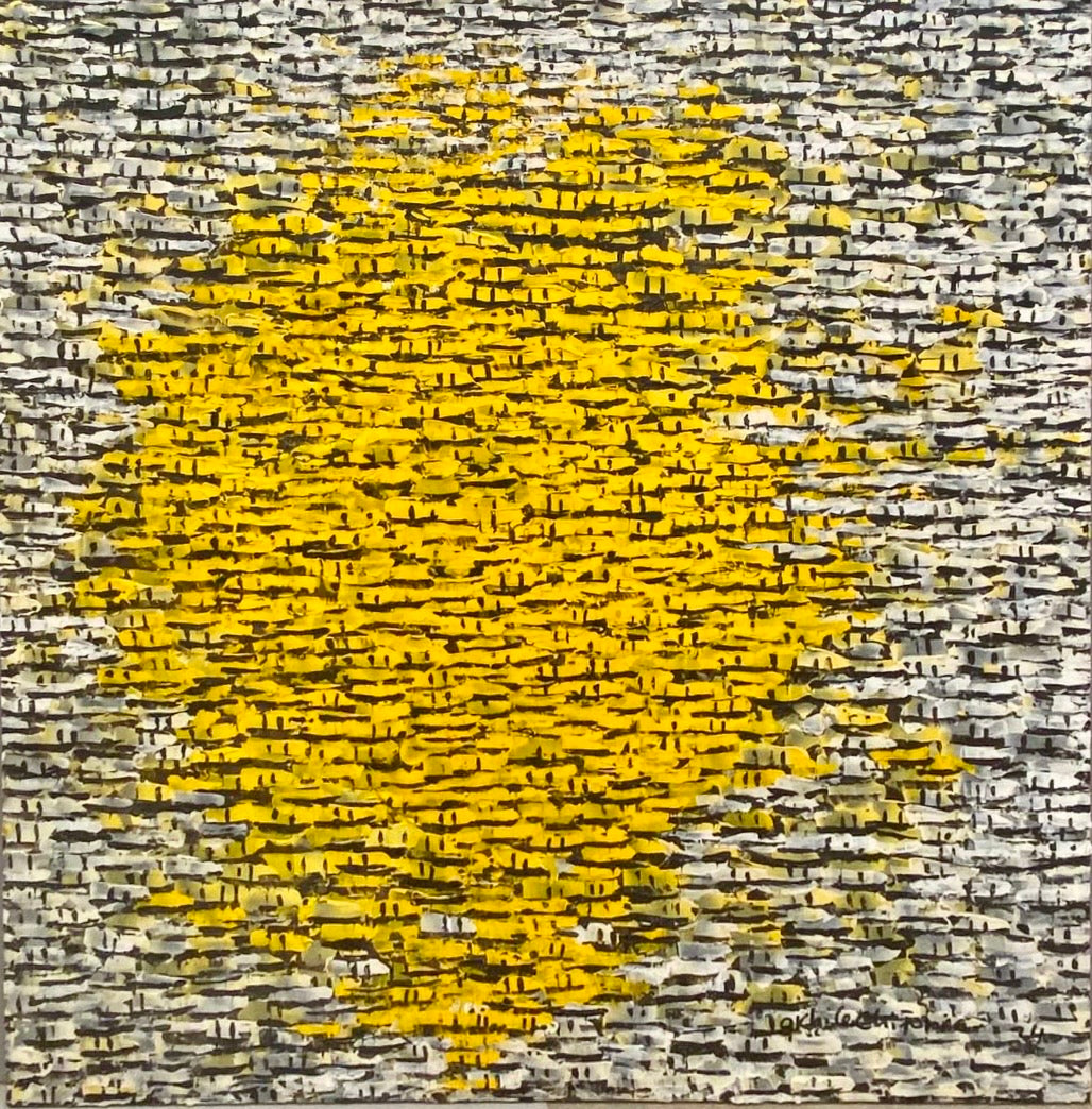 "Rooftops Series" in Yellow on Grey/White by Akhile Ehiforia