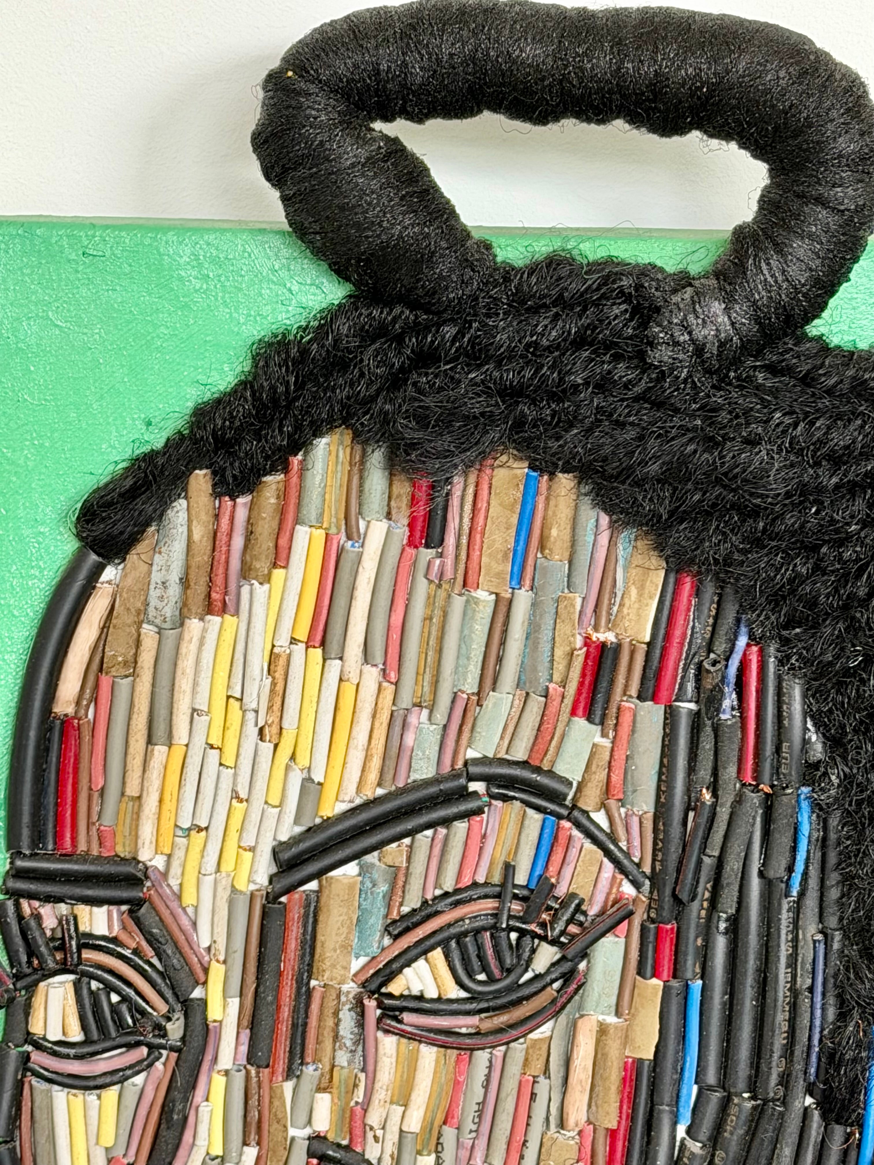 "Convergence of Strength" Electronic Cable on Canvas by Patience Adekunle.