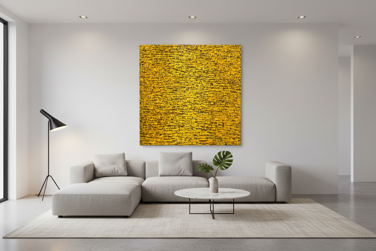 "Rooftops Series" in Deep Yellow/Ochre by Akhile Ehiforia
