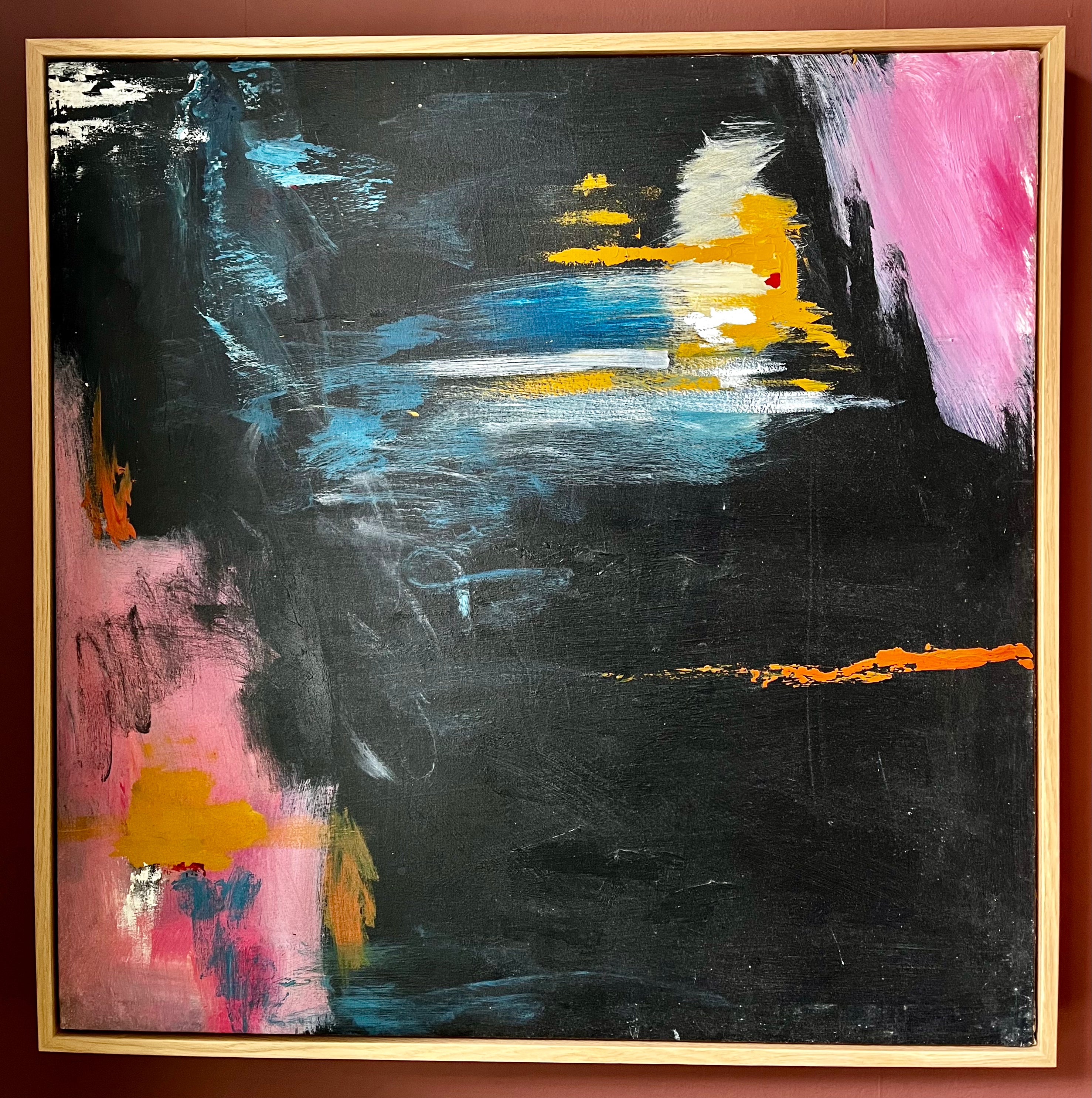 Strokes Of Life. Abstract Acrylic on Canvas Painting By Kehinde Badmus 80x80cm