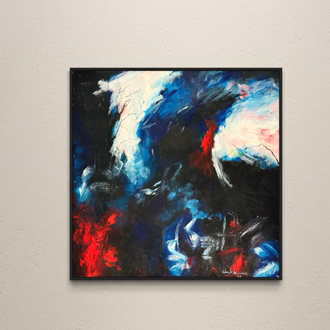 "A weathered Storm" Mixed Media Abstract Painting - Bibianna African Art Collective
