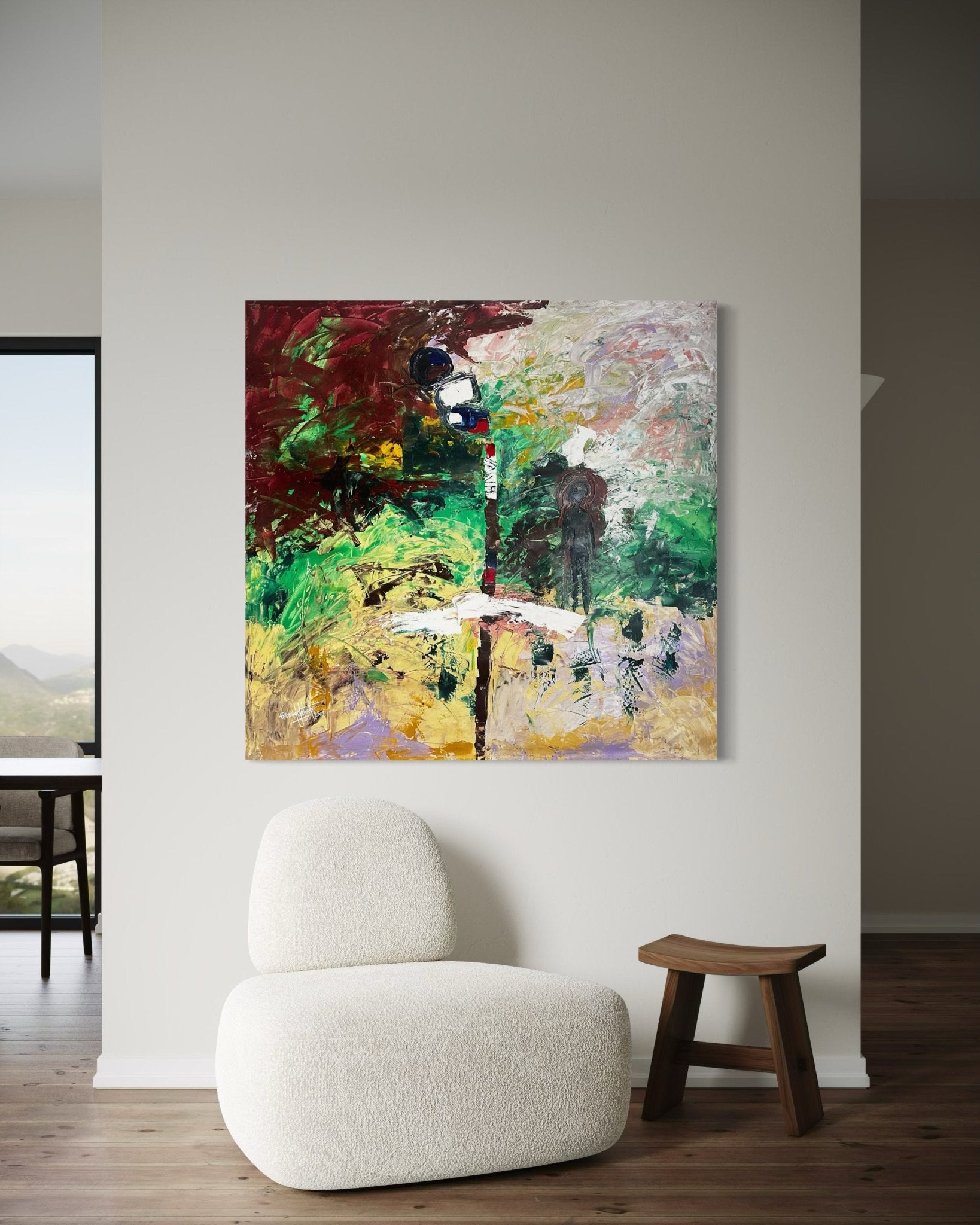 'Anxiety' 119 x 122cm Abstract - Bibianna African Art Collective
