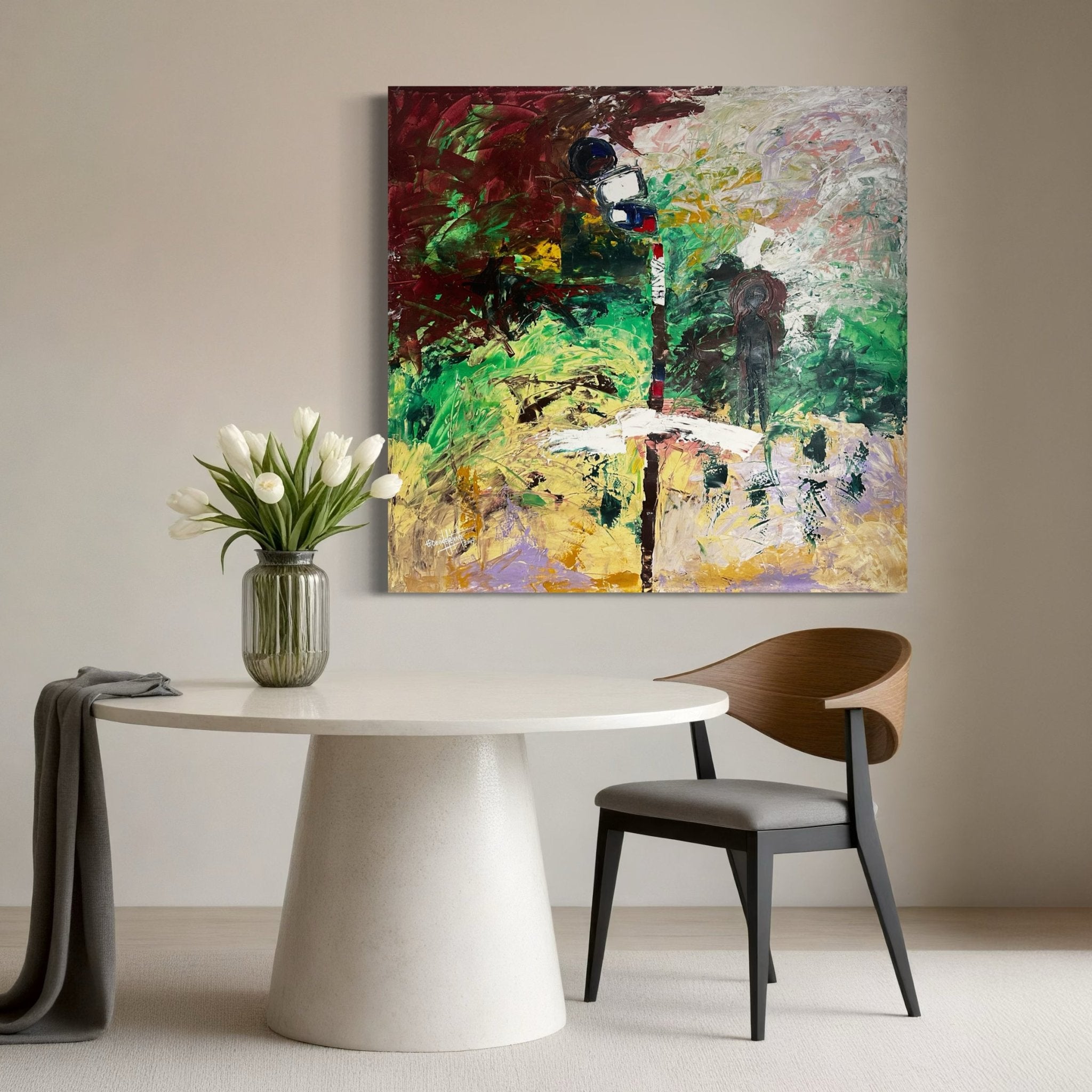 'Anxiety' 119 x 122cm Abstract - Bibianna African Art Collective