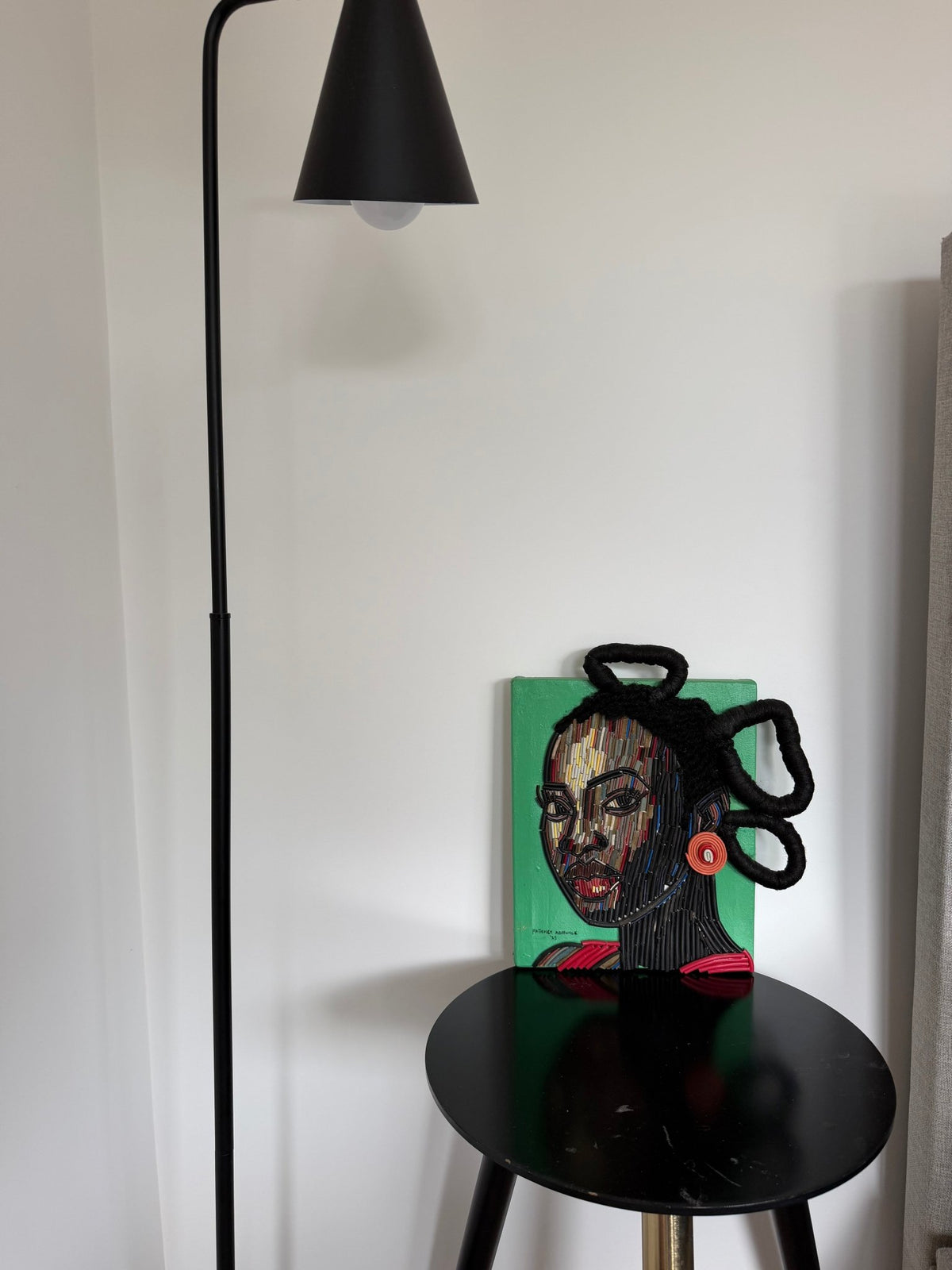 "Convergence of Strength" Electronic Cable on Canvas by Patience Adekunle. - Bibianna African Art Collective