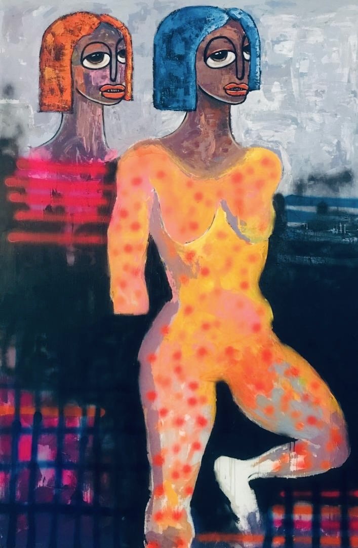 Expressionist Painting Achike anayo - Bibianna African Art Collective
