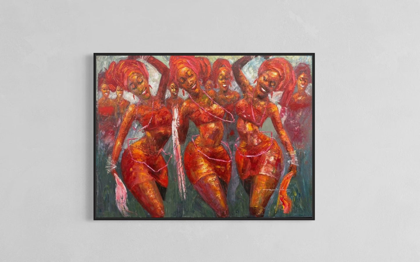 'Festival Dance' Contemporary African Painting by Oshole - Bibianna African Art Collective
