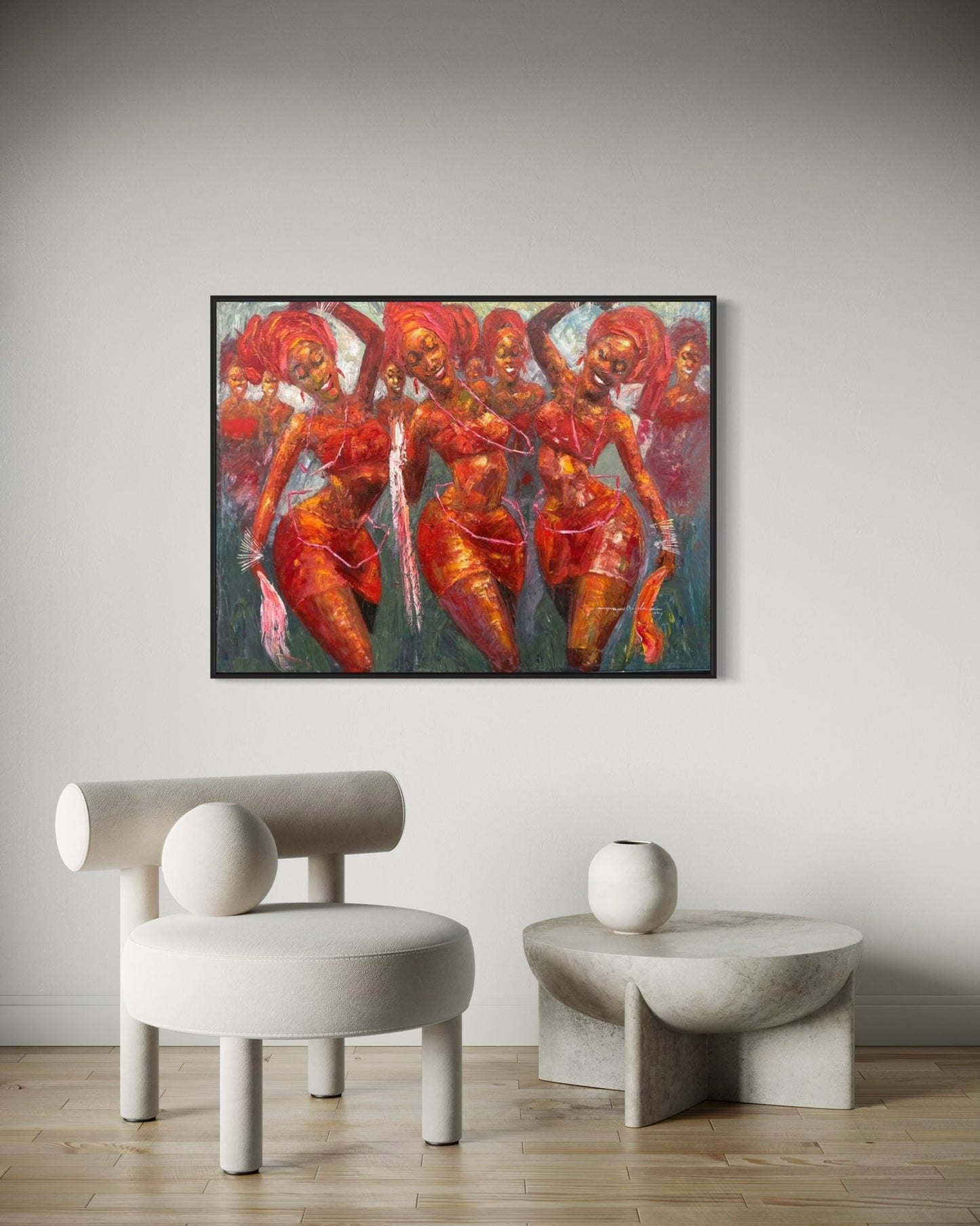 'Festival Dance' Contemporary African Painting by Oshole - Bibianna African Art Collective