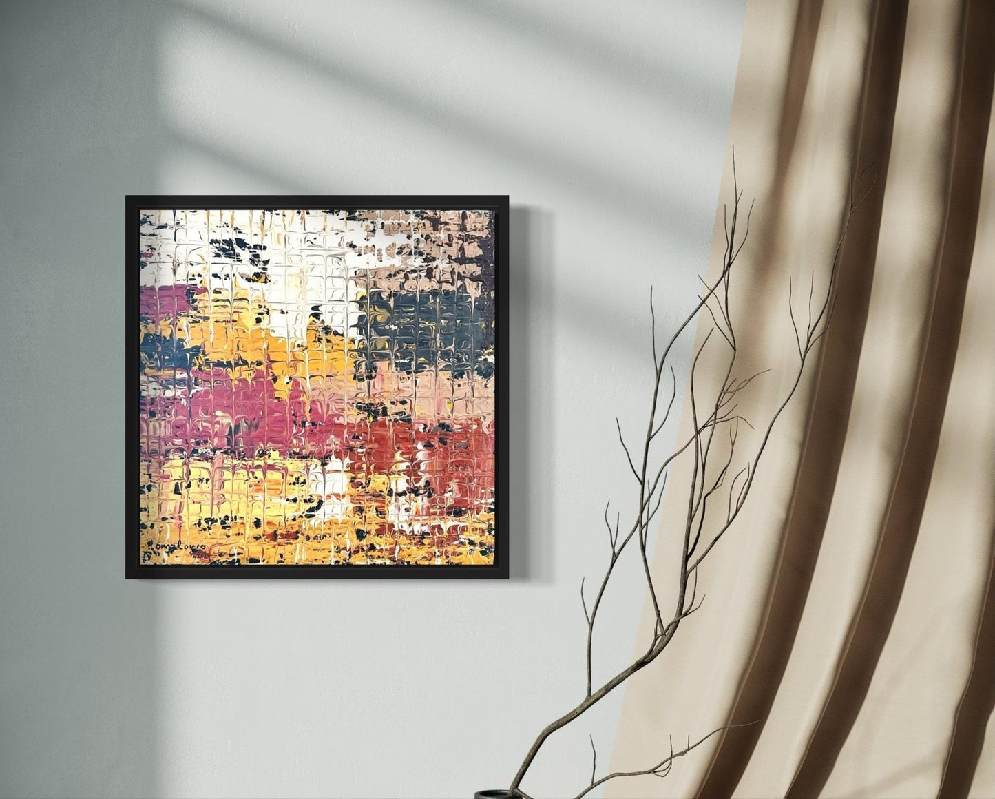 "Layers Of Good Fortune 2" Textured Abstract Series by Toyin Omolowo - Bibianna African Art Collective