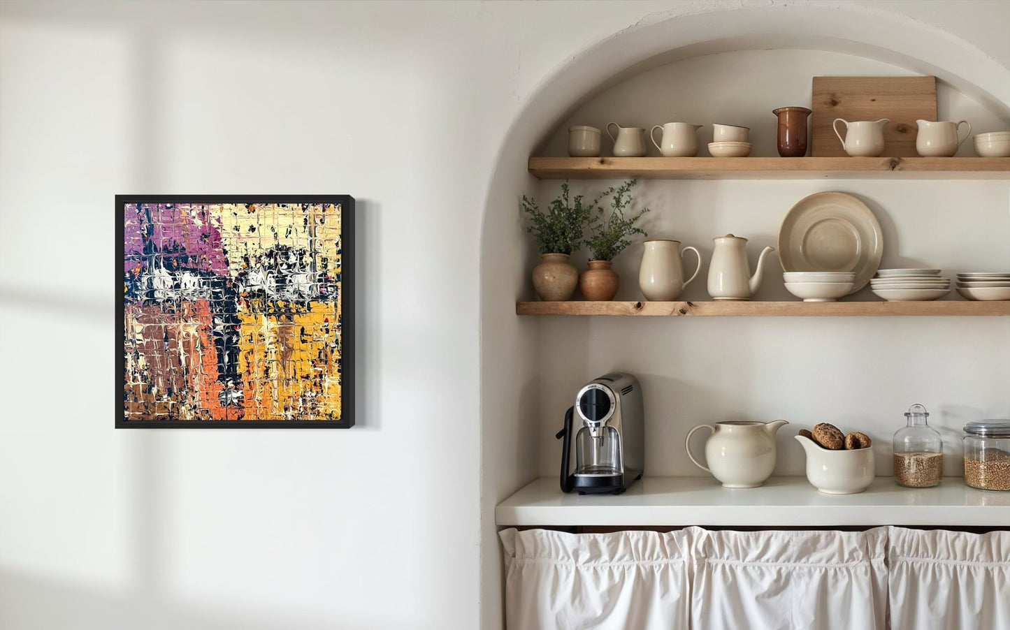 "Layers Of Good Fortune" Textured Abstract Series by Toyin Omolowo. - Bibianna African Art Collective