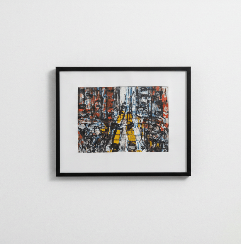 “Making Our Way Home" Mini series in Yellow & Rust by Akhile Ehiforia - Bibianna African Art Collective