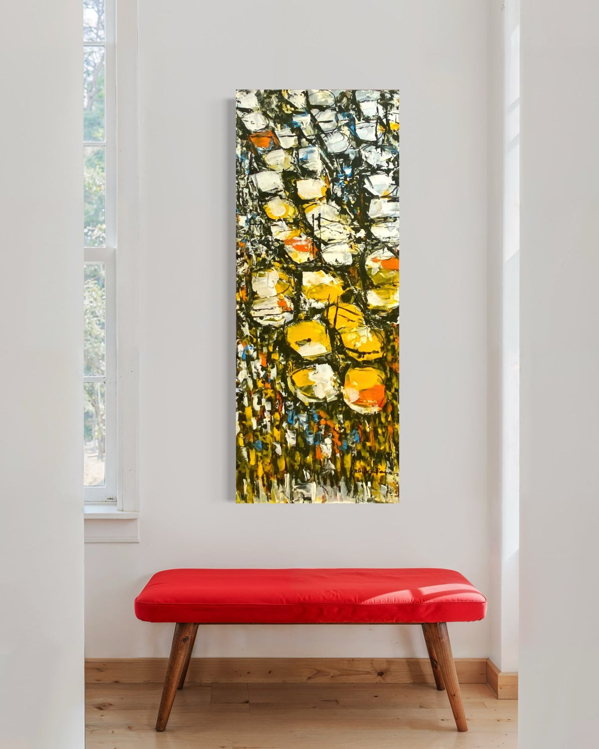 "Making Our Way Home" Series II in Mustard/Orange by Akhile Ehiforia - Bibianna African Art Collective
