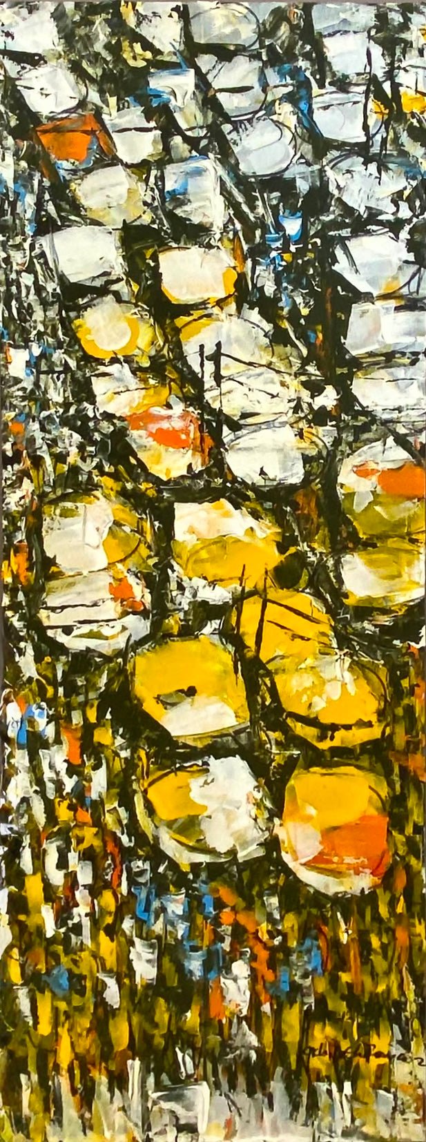 "Making Our Way Home" Series II in Mustard/Orange by Akhile Ehiforia - Bibianna African Art Collective