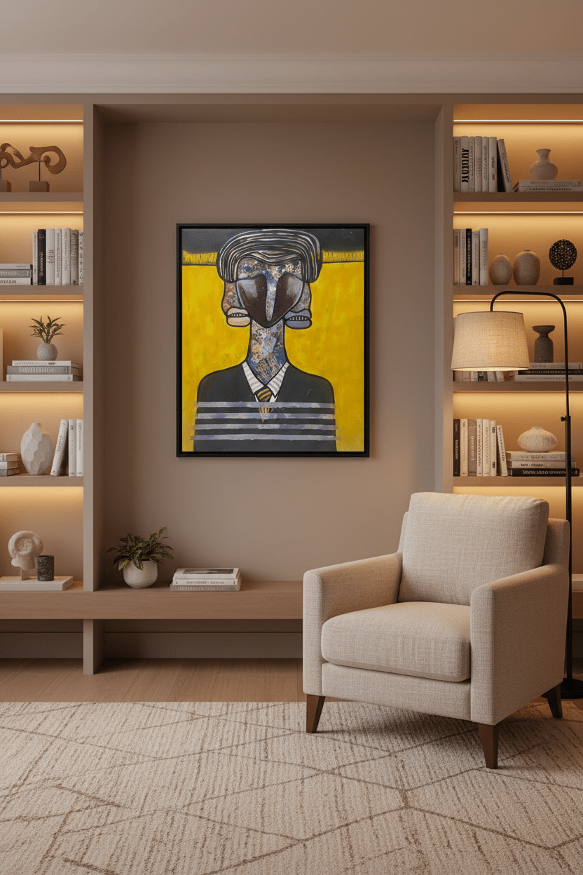 'Meditation' Surrealist Painting By Anayo - Bibianna African Art Collective