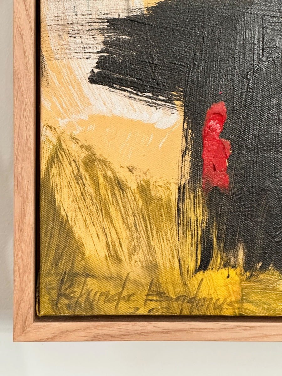 Mixed Media Abstract painting "Suffering and Smiling" by Kehinde Badmus - Bibianna African Art Collective