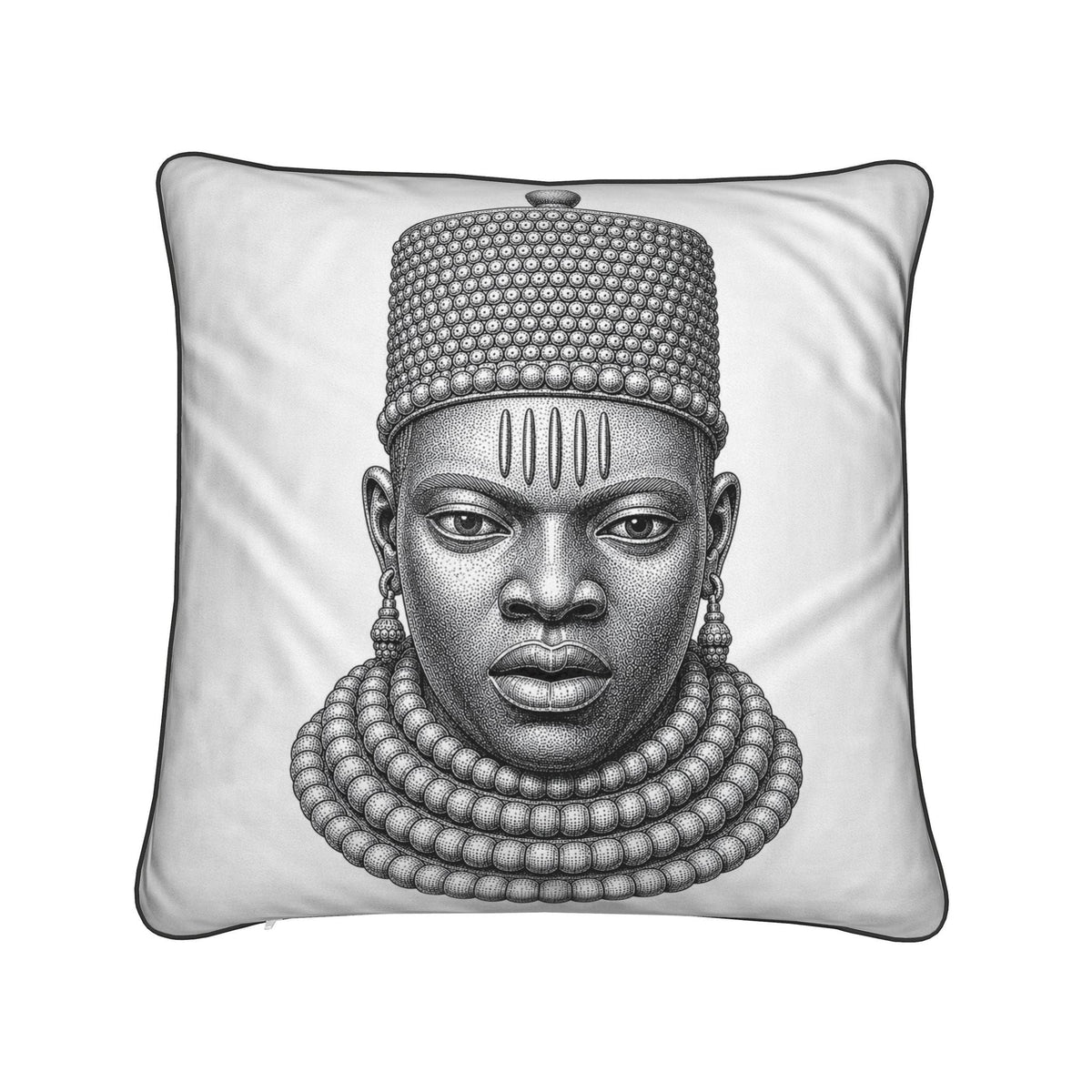Oba Commemorative Head Cushion — Benin Kingdom Collection - Bibianna African Art Collective