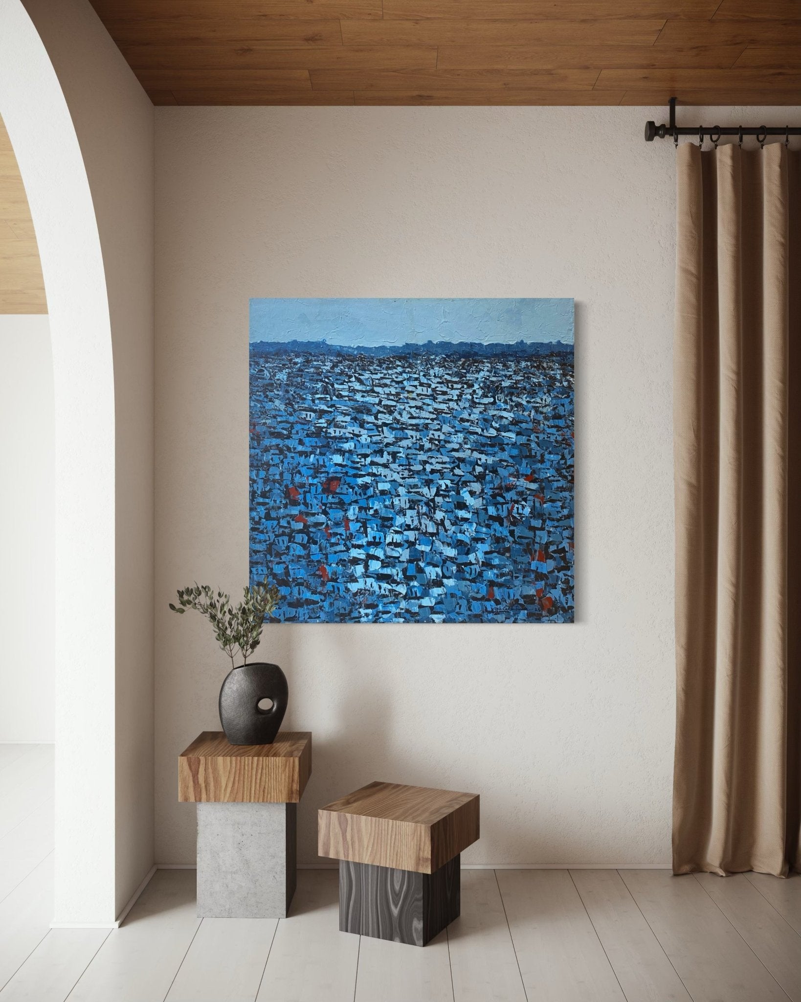 On hold - Please inquire via Email "Rooftops Series" - Bibianna African Art Collective