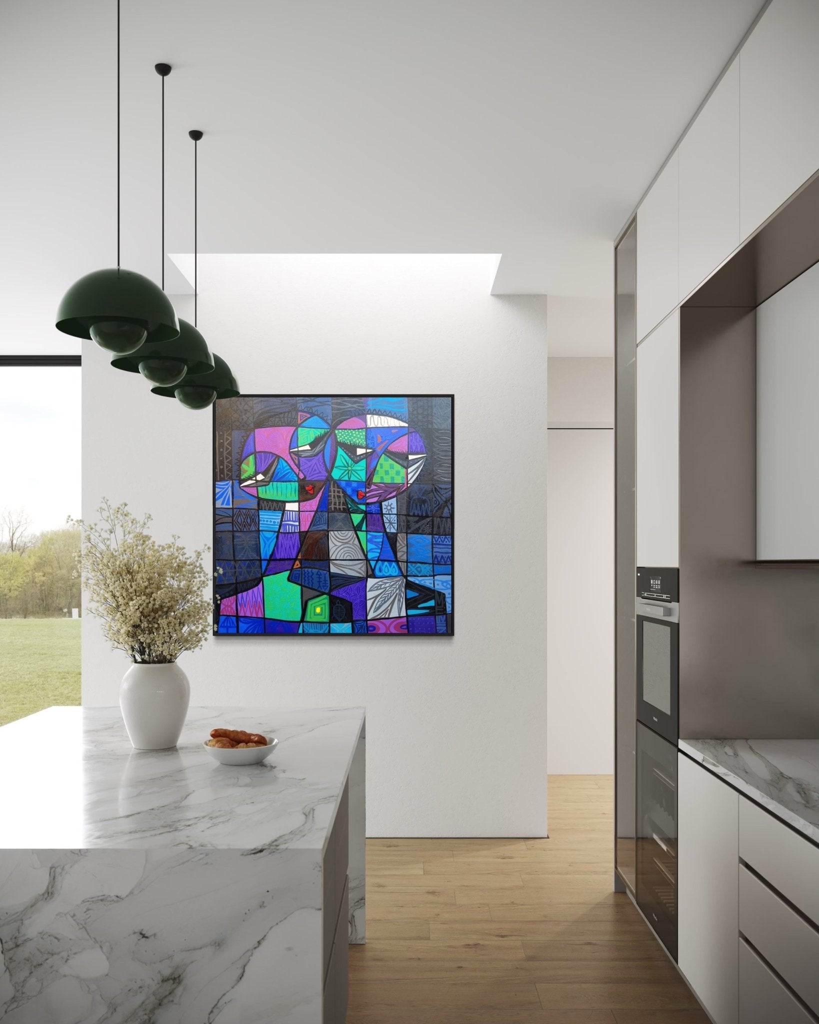 Original Cubist Painting - Bibianna African Art Collective
