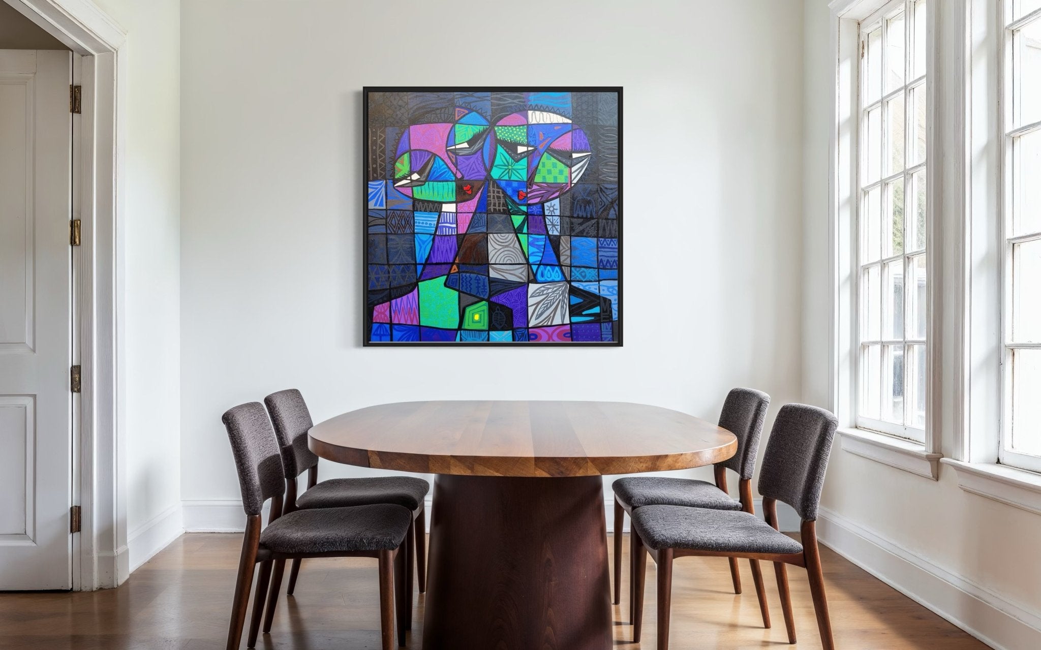 Original Cubist Painting - Bibianna African Art Collective