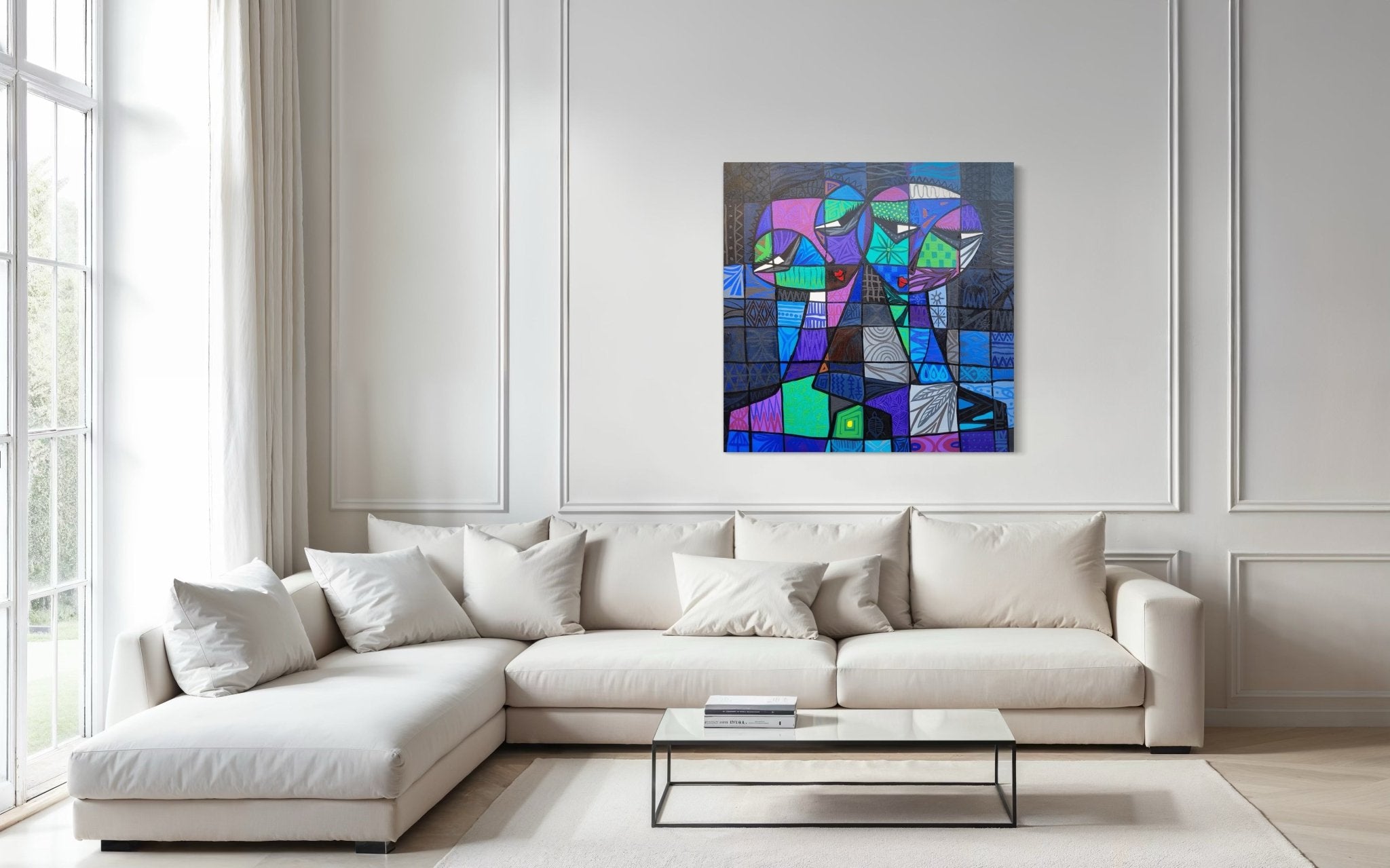 Original Cubist Painting - Bibianna African Art Collective