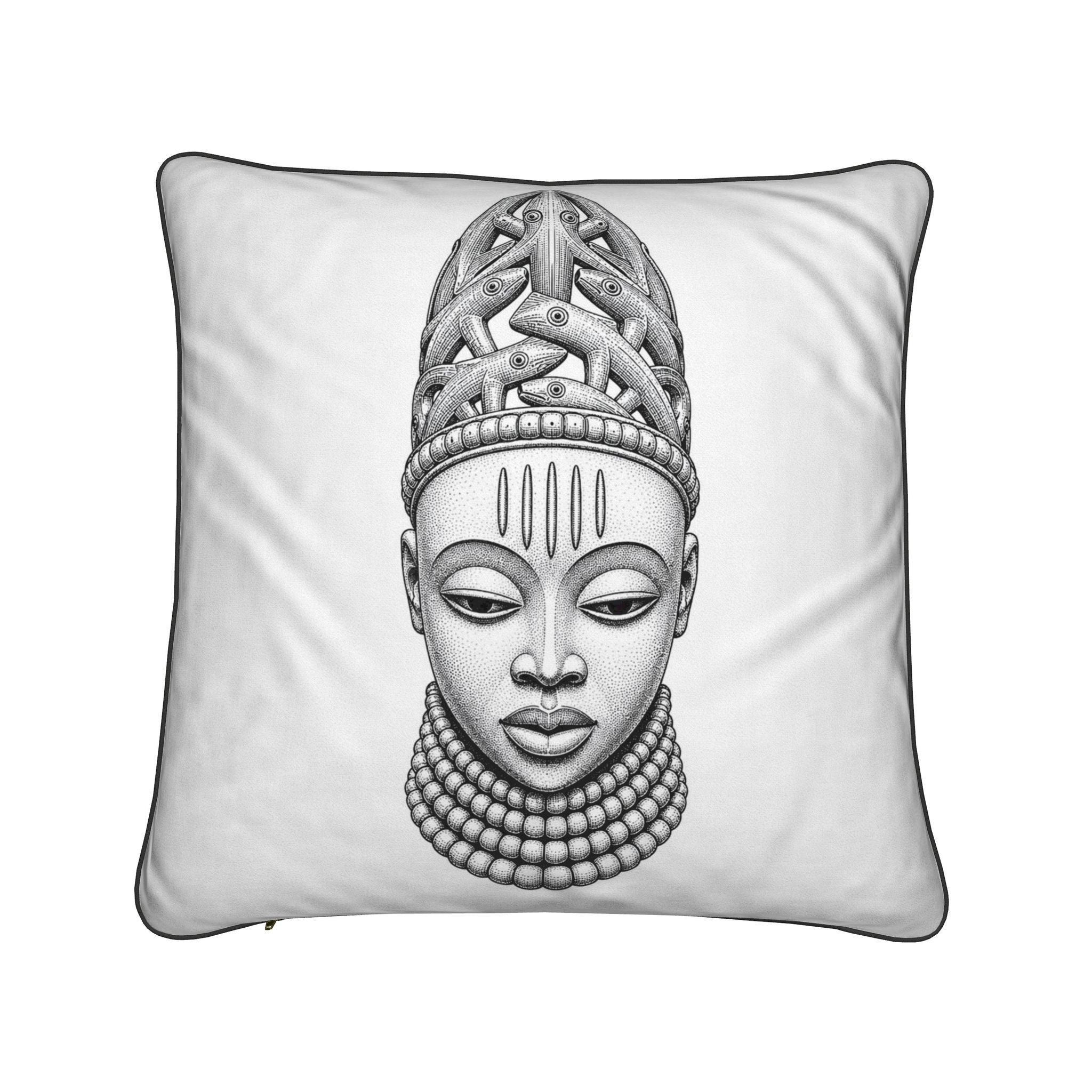 Queen Mother Idia Cushion — Benin Kingdom Collection - Bibianna African Art Collective