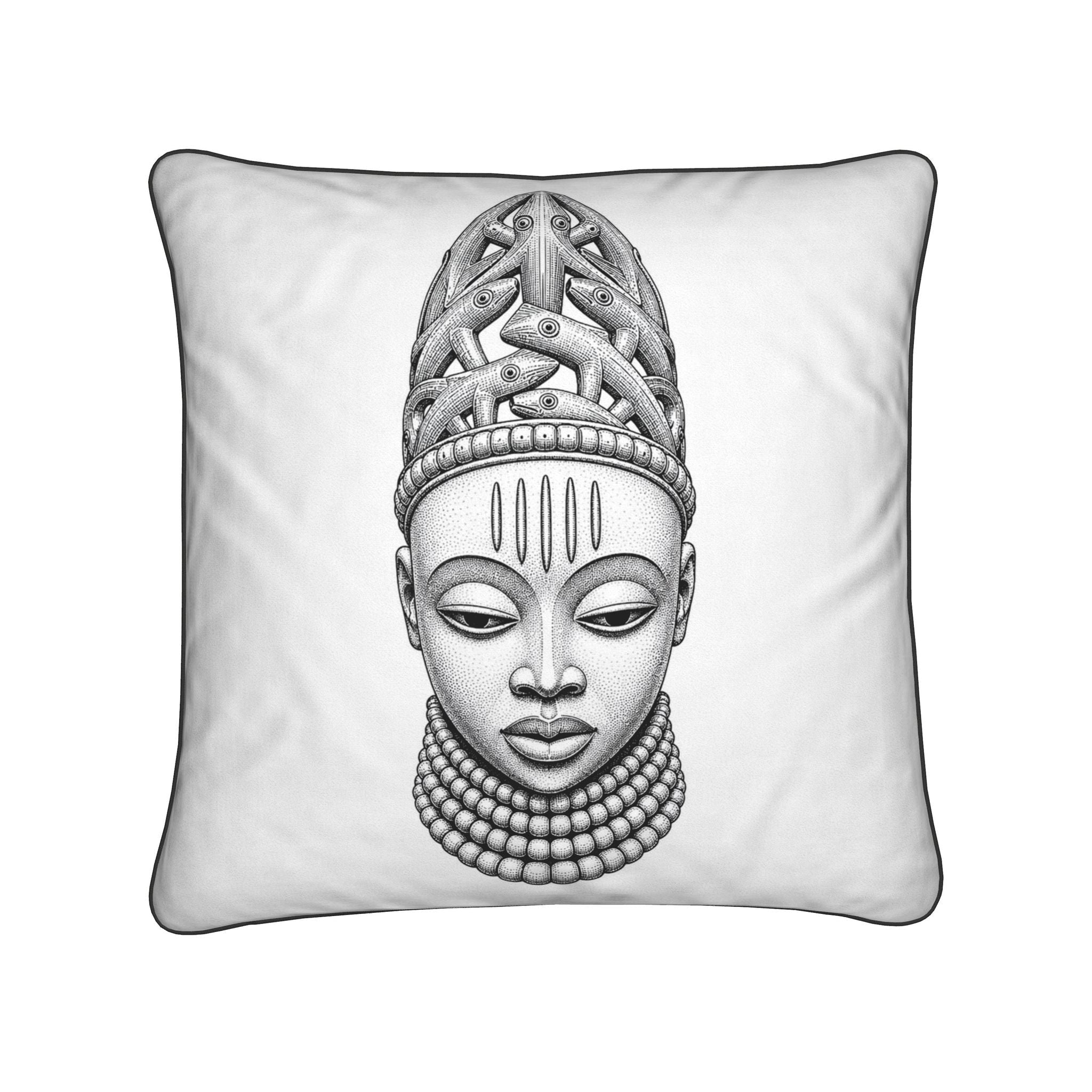 Queen Mother Idia Cushion — Benin Kingdom Collection - Bibianna African Art Collective