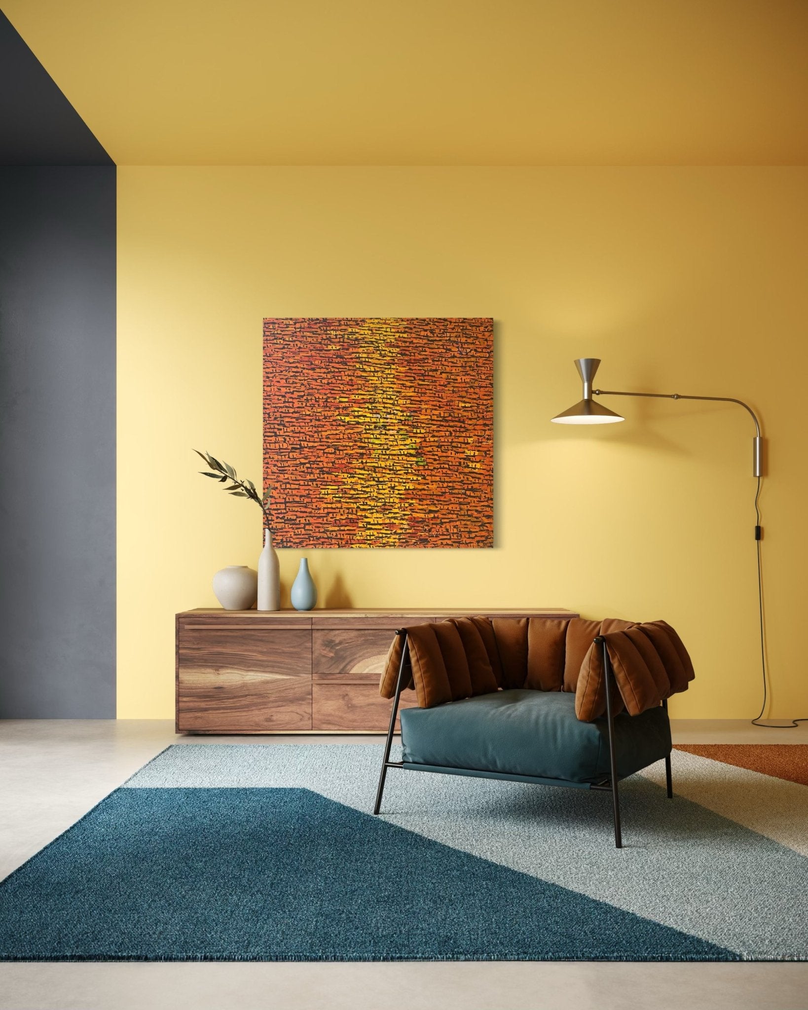 "Rooftops" Series In Orange By Ehiforia - Bibianna African Art Collective