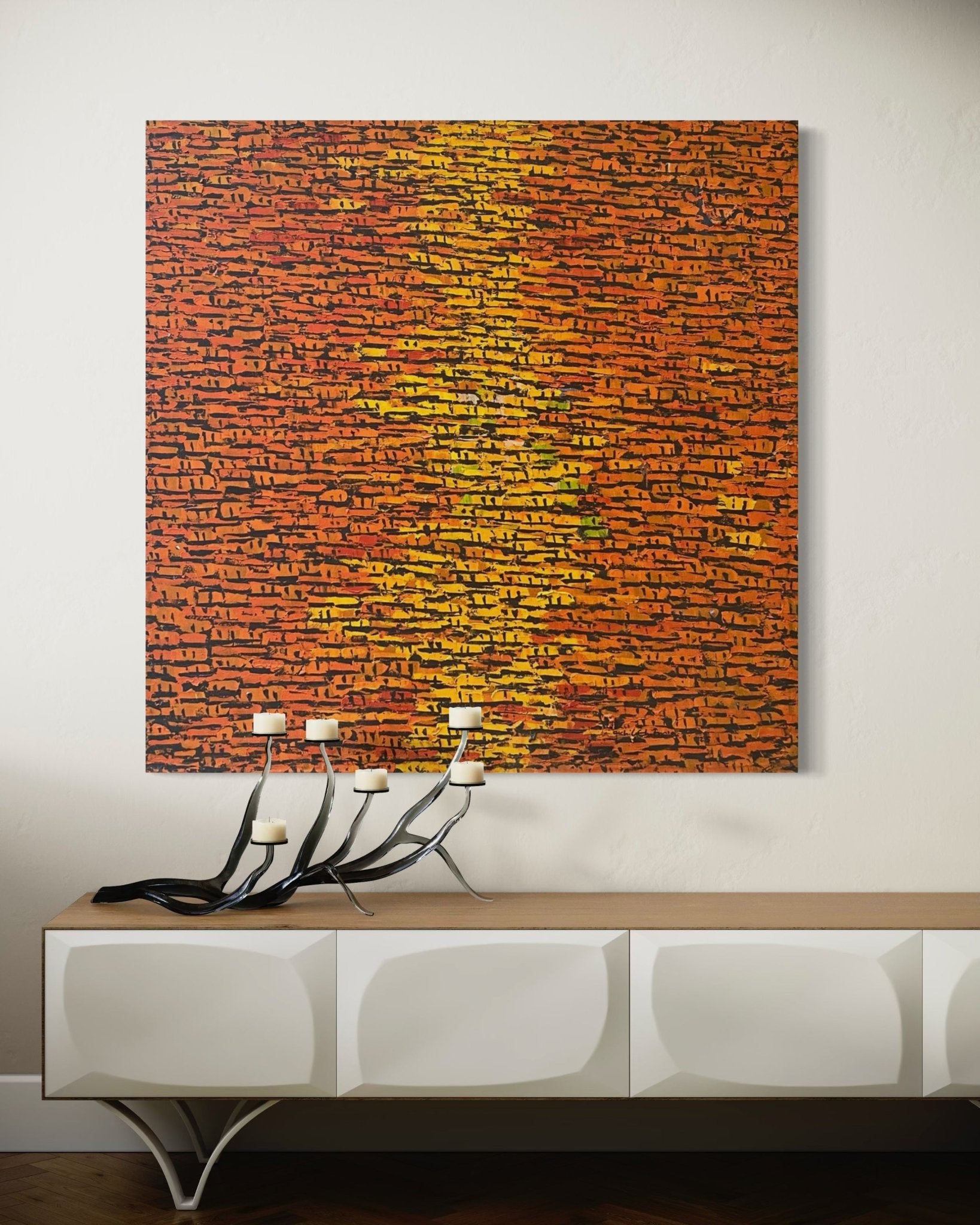 "Rooftops" Series In Orange By Ehiforia - Bibianna African Art Collective