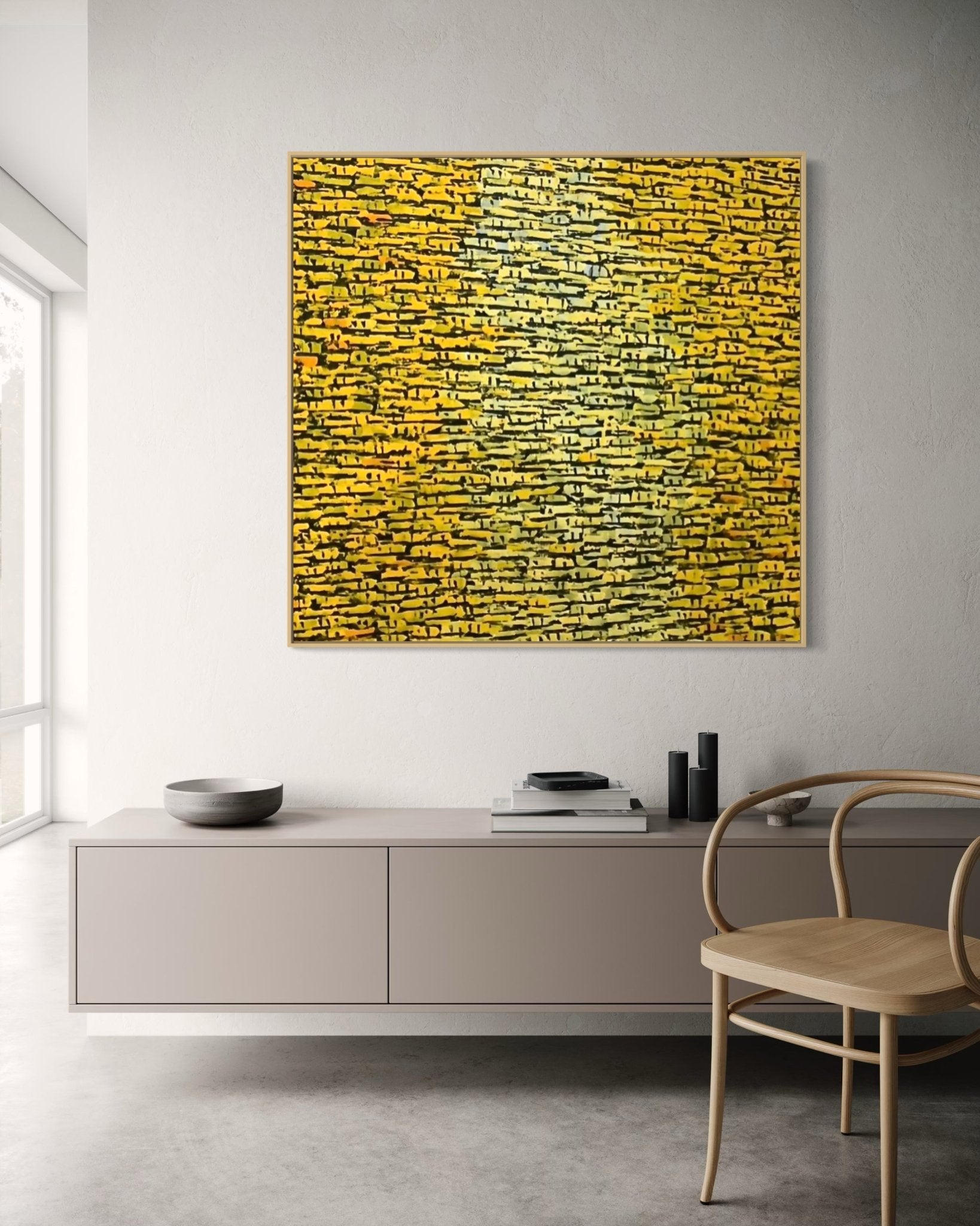 "Rooftops Series" In Yellow By Akhile Ehiforia - Bibianna African Art Collective