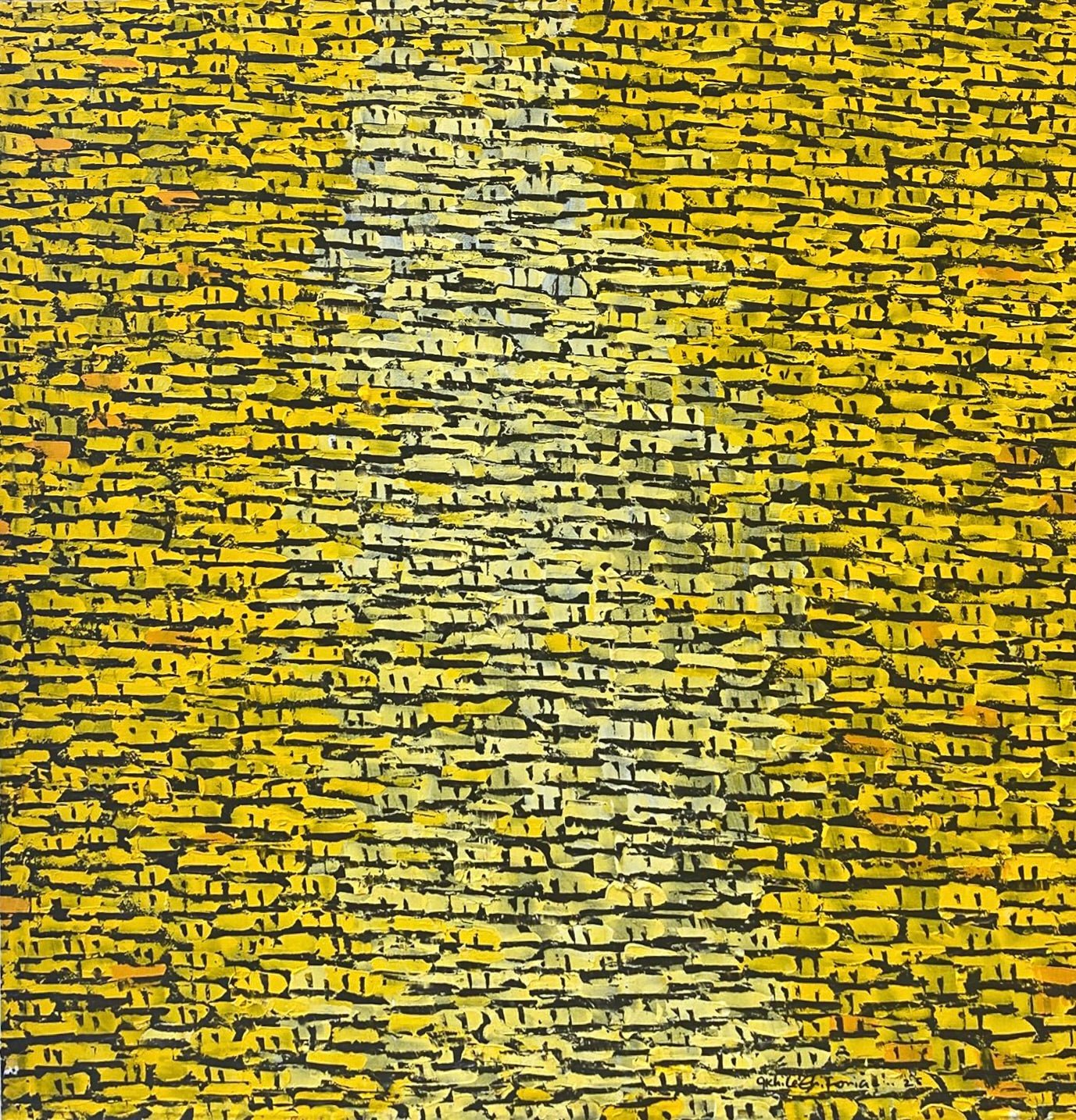 "Rooftops Series" In Yellow By Akhile Ehiforia - Bibianna African Art Collective