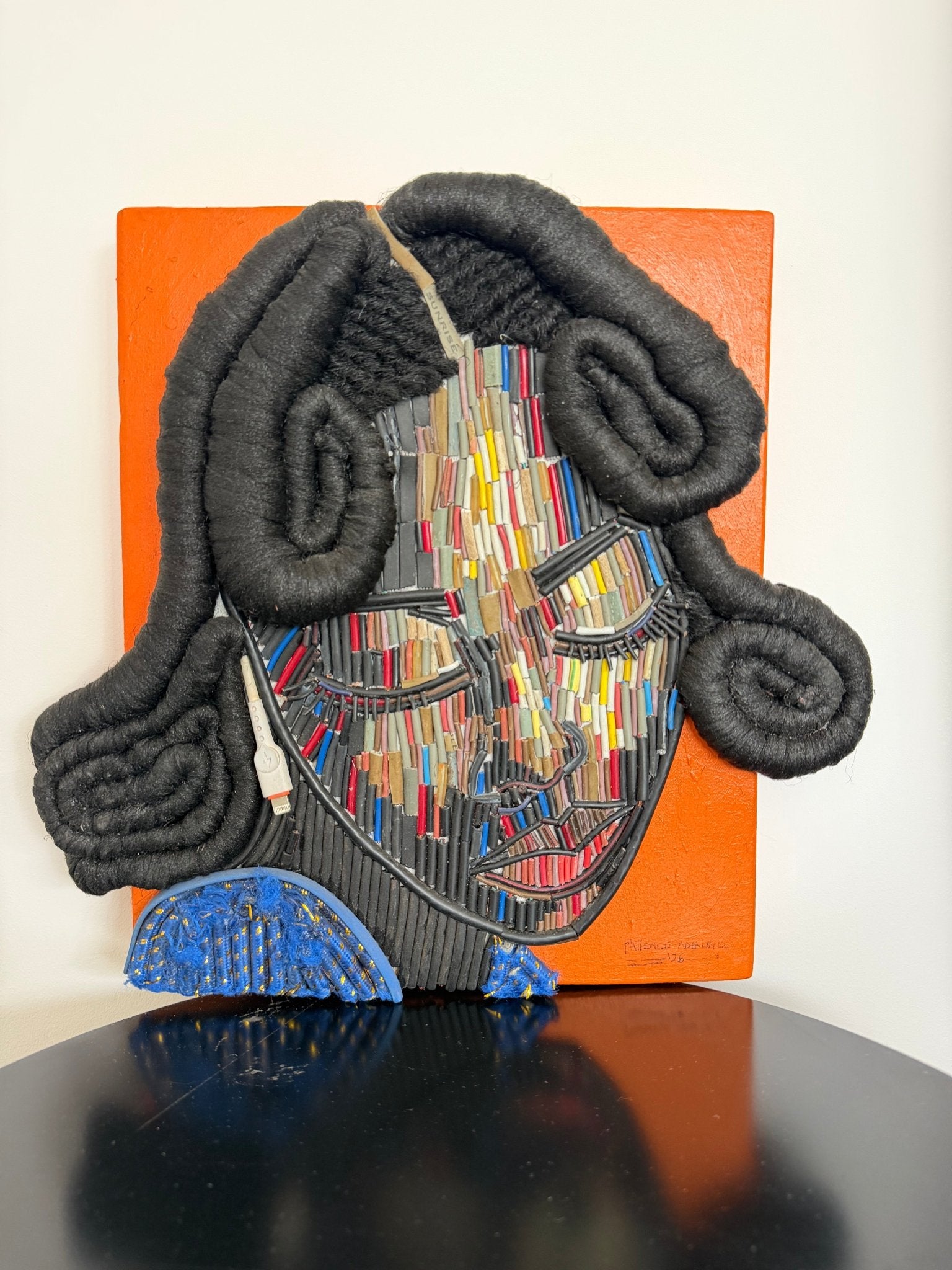 "Steel Like Her" Electronic Cable on Canvas by Patience Adekunle. - Bibianna African Art Collective