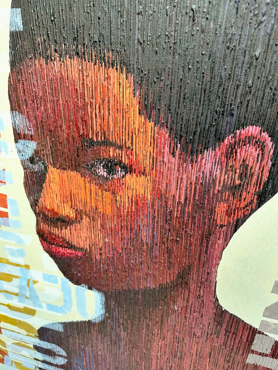Textured Mixed Media 'My Story' by Seye - Bibianna African Art Collective