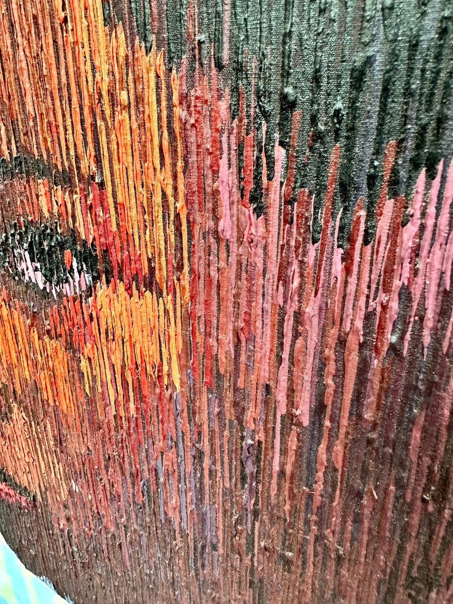 Textured Mixed Media 'My Story' by Seye - Bibianna African Art Collective
