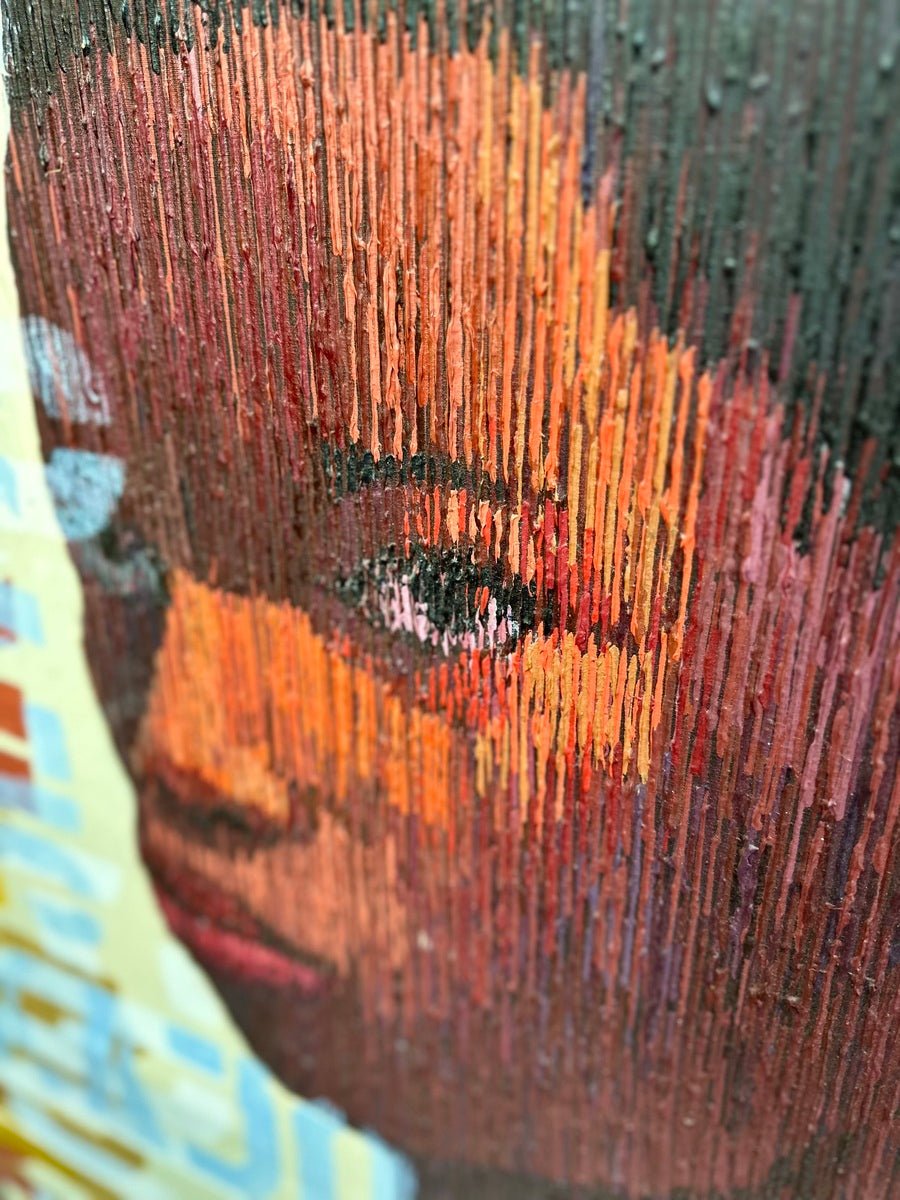 Textured Mixed Media 'My Story' by Seye - Bibianna African Art Collective