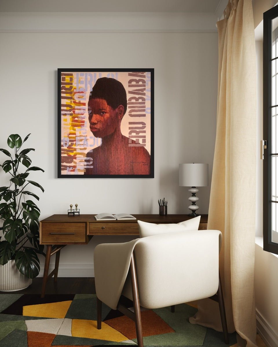 Textured Mixed Media 'My Story' by Seye - Bibianna African Art Collective