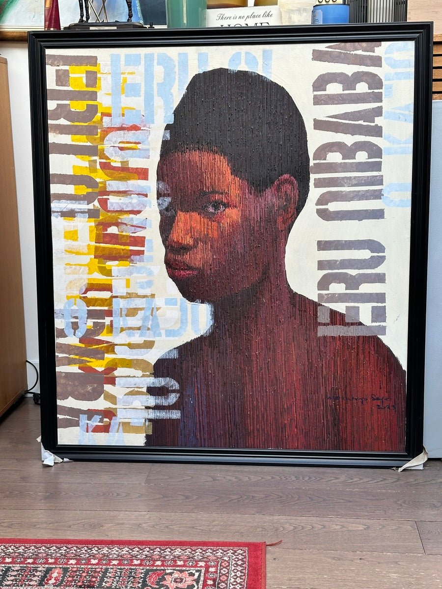 Textured Mixed Media 'My Story' by Seye - Bibianna African Art Collective