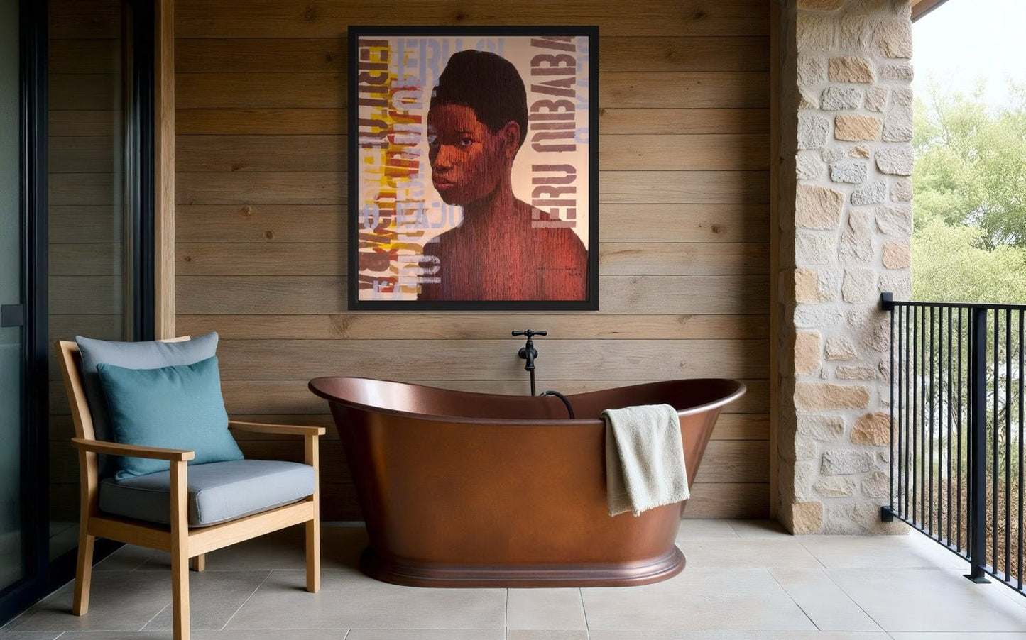 Textured Mixed Media 'My Story' by Seye - Bibianna African Art Collective