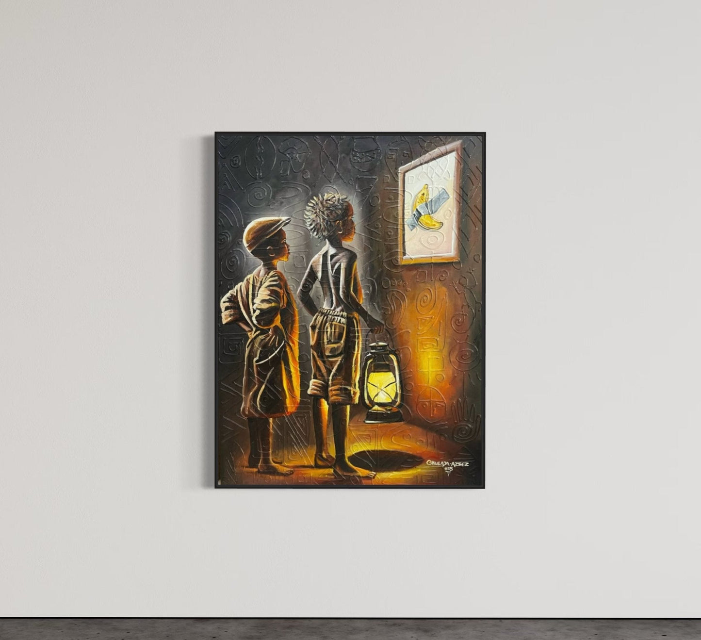 "VIsion" Textured Painting by Okulaja - Bibianna African Art Collective