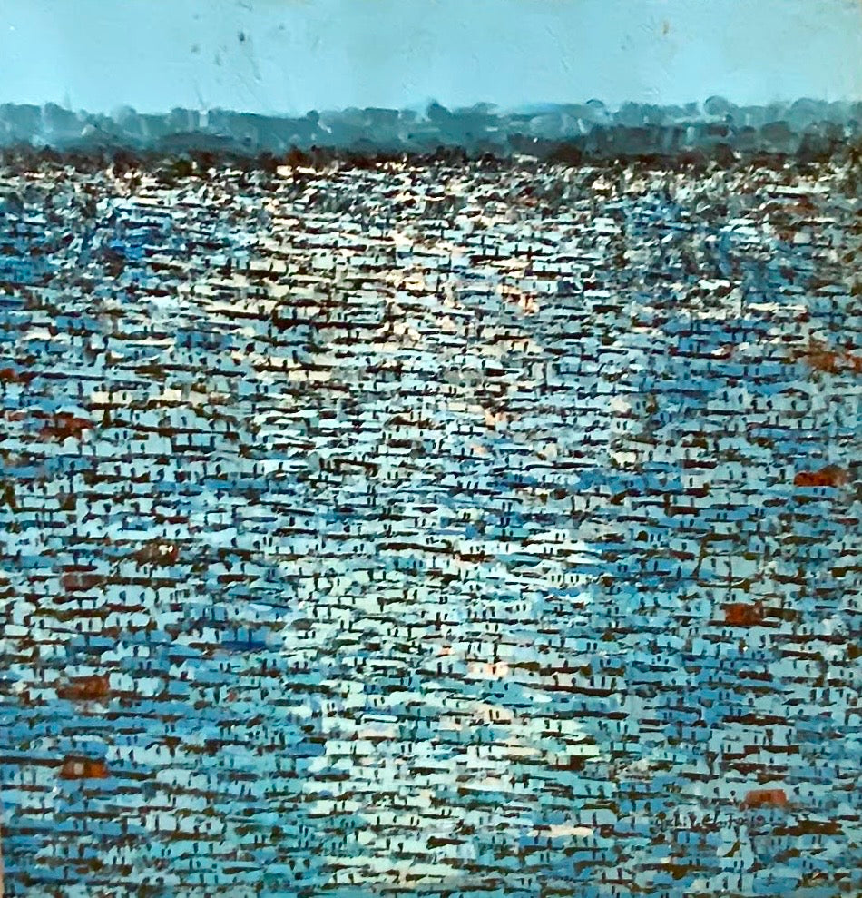 "Rooftops Series" in Blue/White by Akhile Ehiforia