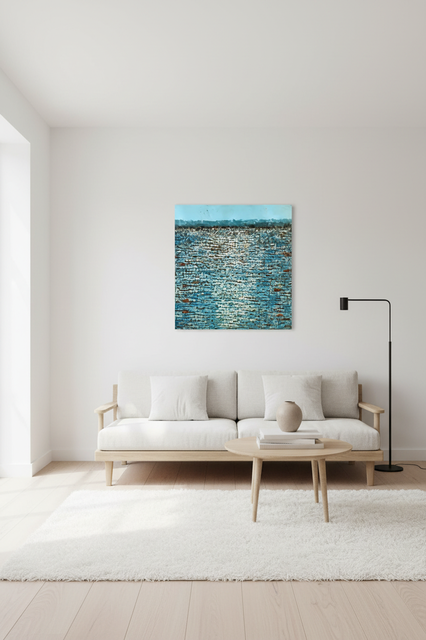"Rooftops Series" in Blue/White by Akhile Ehiforia