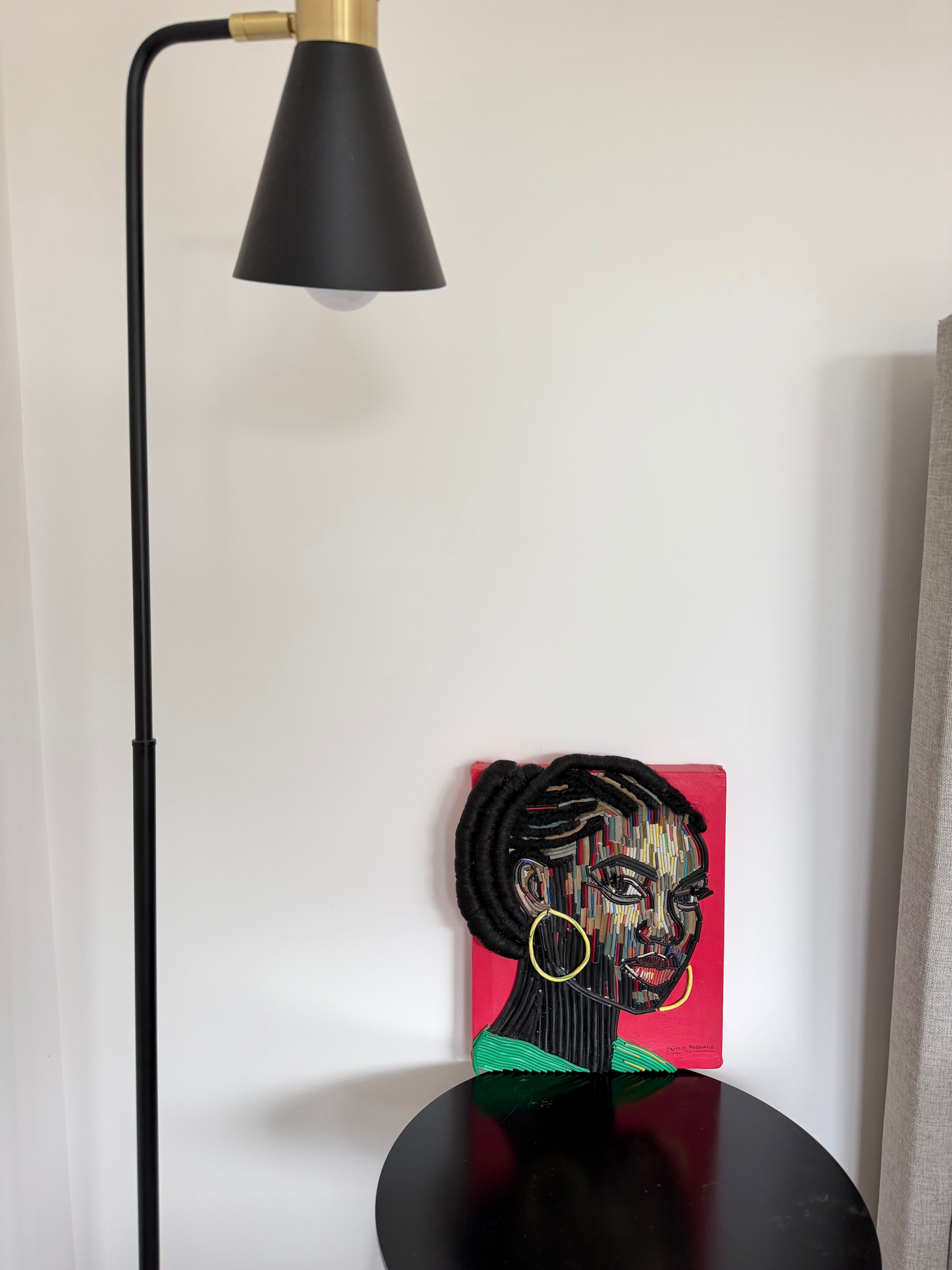 "The Living Circuit" Electronic Cable on Canvas by Patience Adekunle.