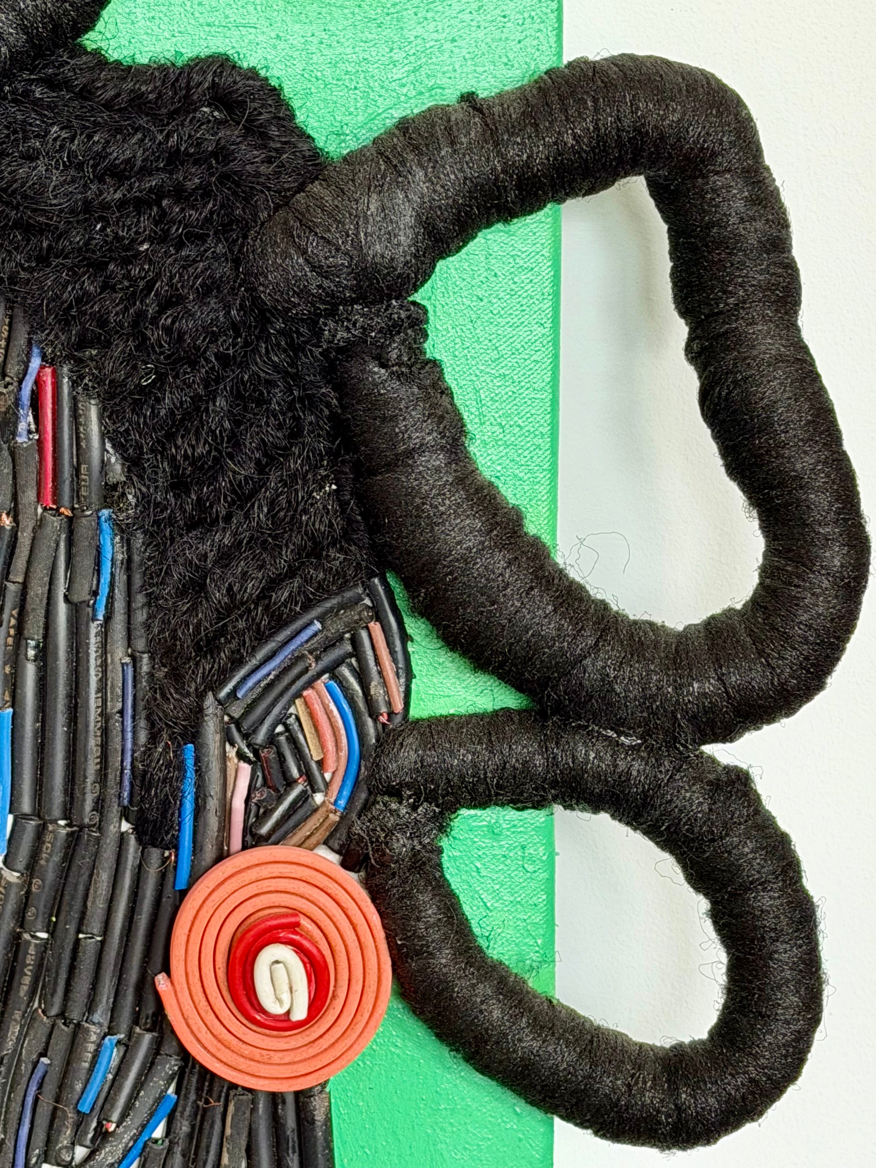 "Convergence of Strength" Electronic Cable on Canvas by Patience Adekunle.