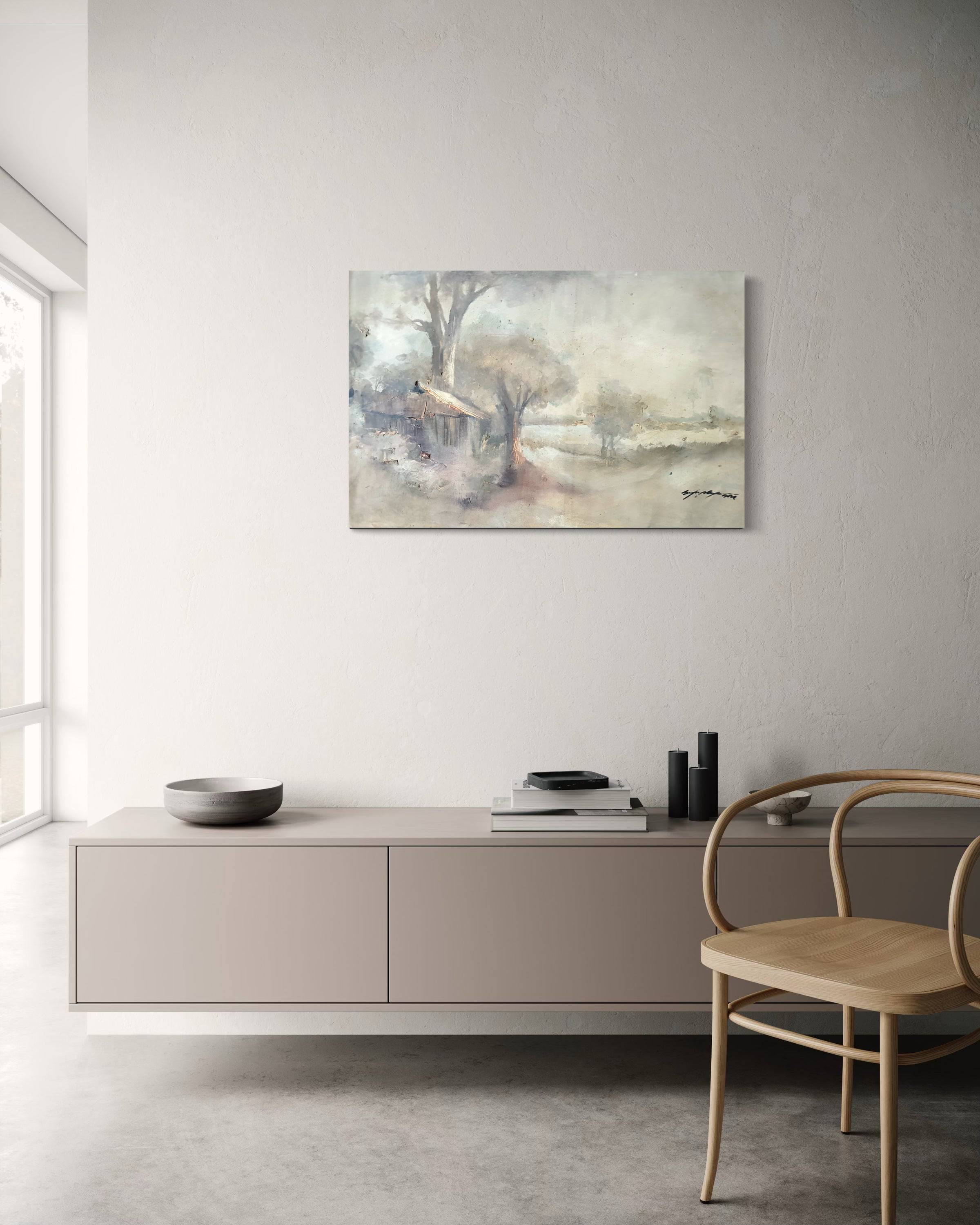 Elegant Pastel Classic Landscape Painting