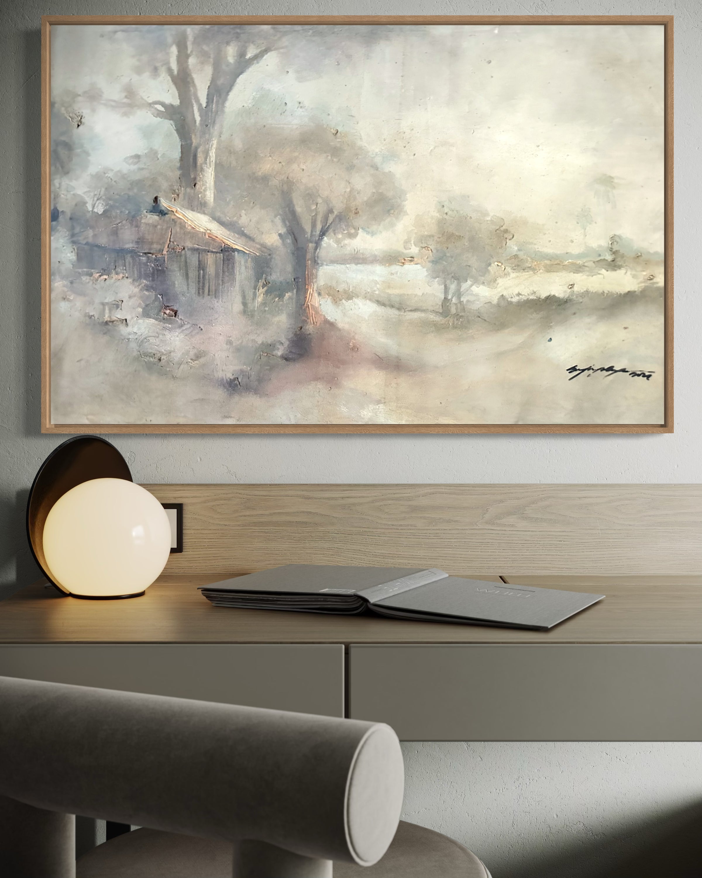 Elegant Pastel Classic Landscape Painting