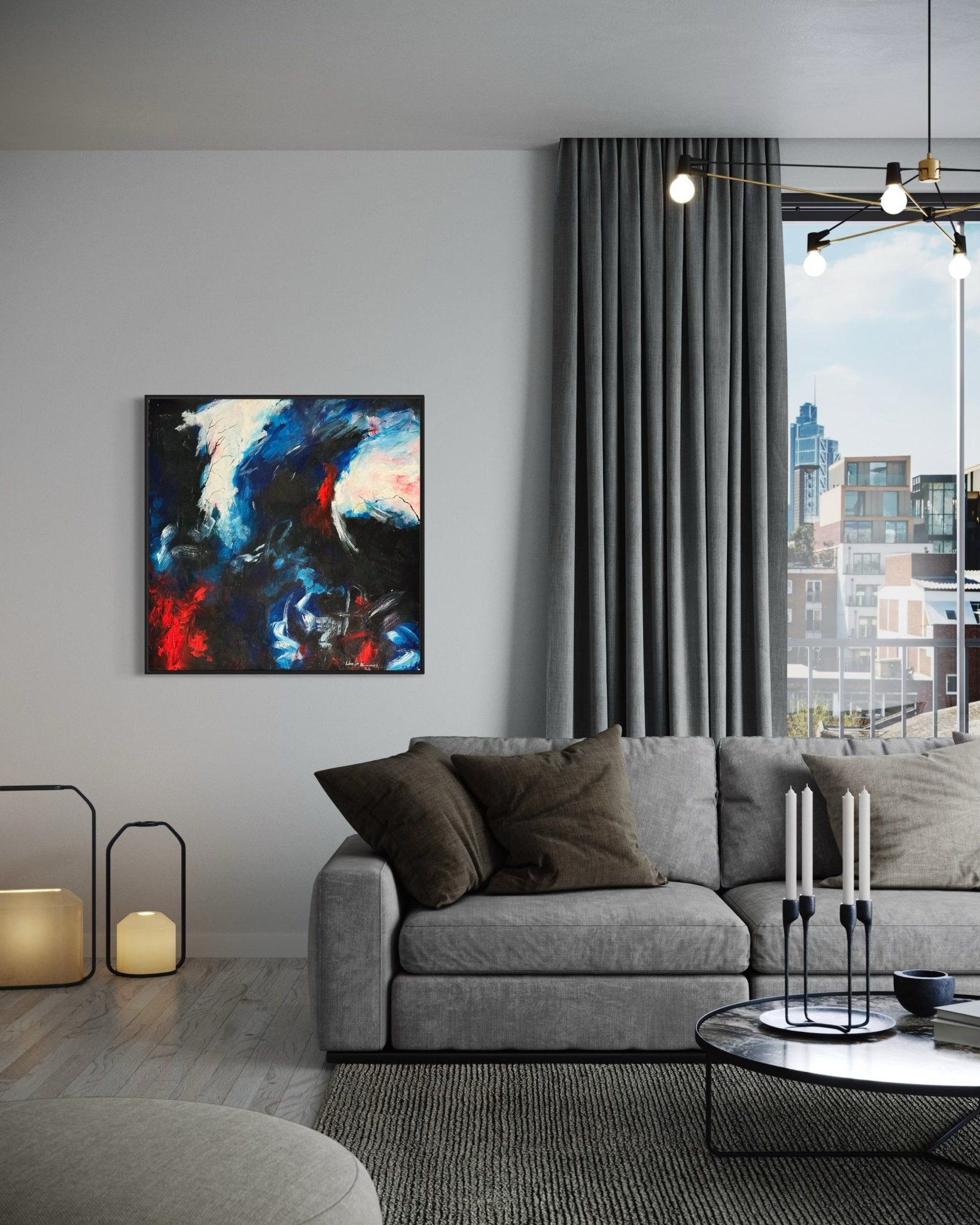 "A weathered Storm" Mixed Media Abstract Painting - Bibianna African Art Collective