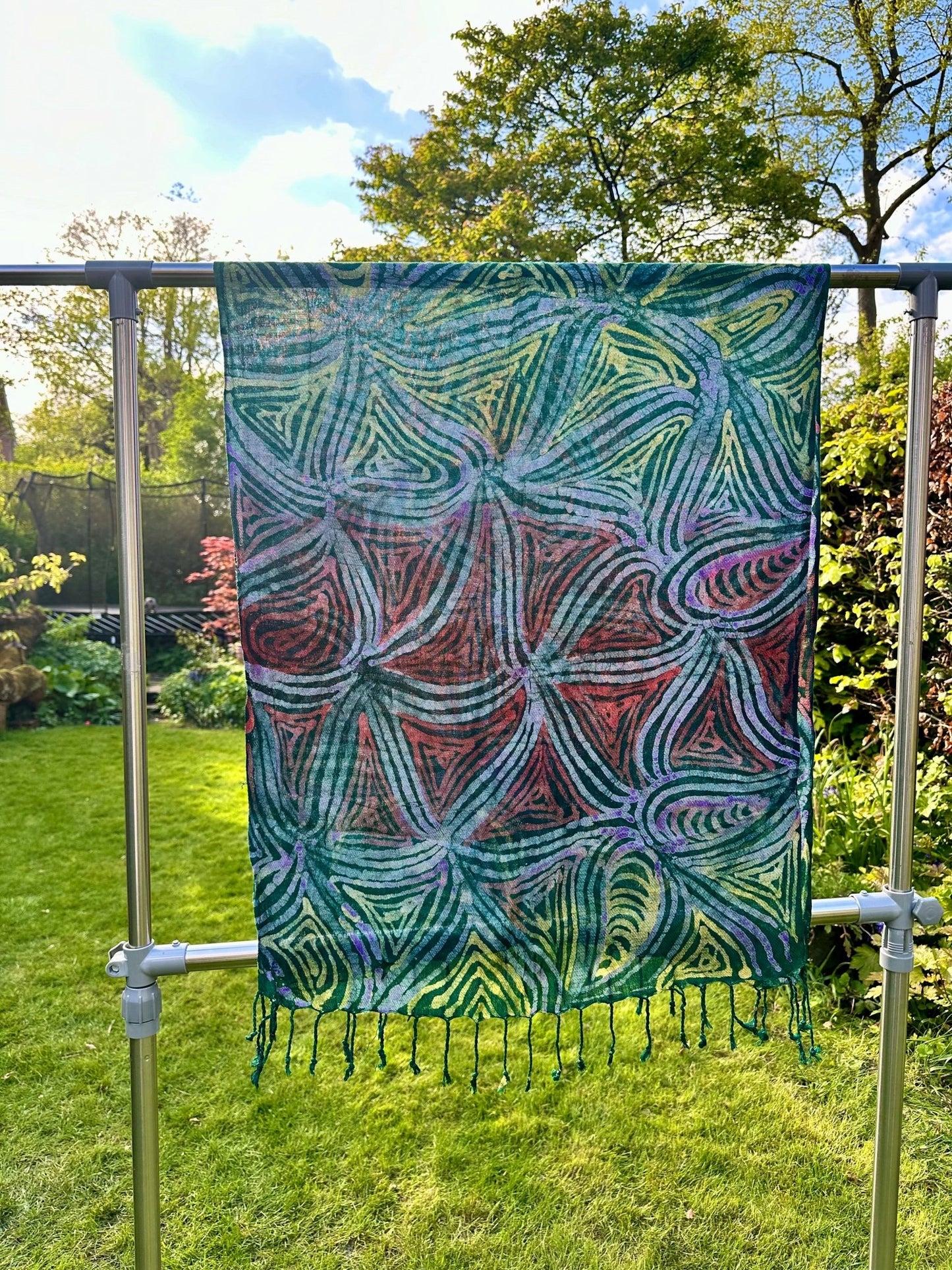 Adire Pashmina scarf - Star - Bibianna African Art Collective