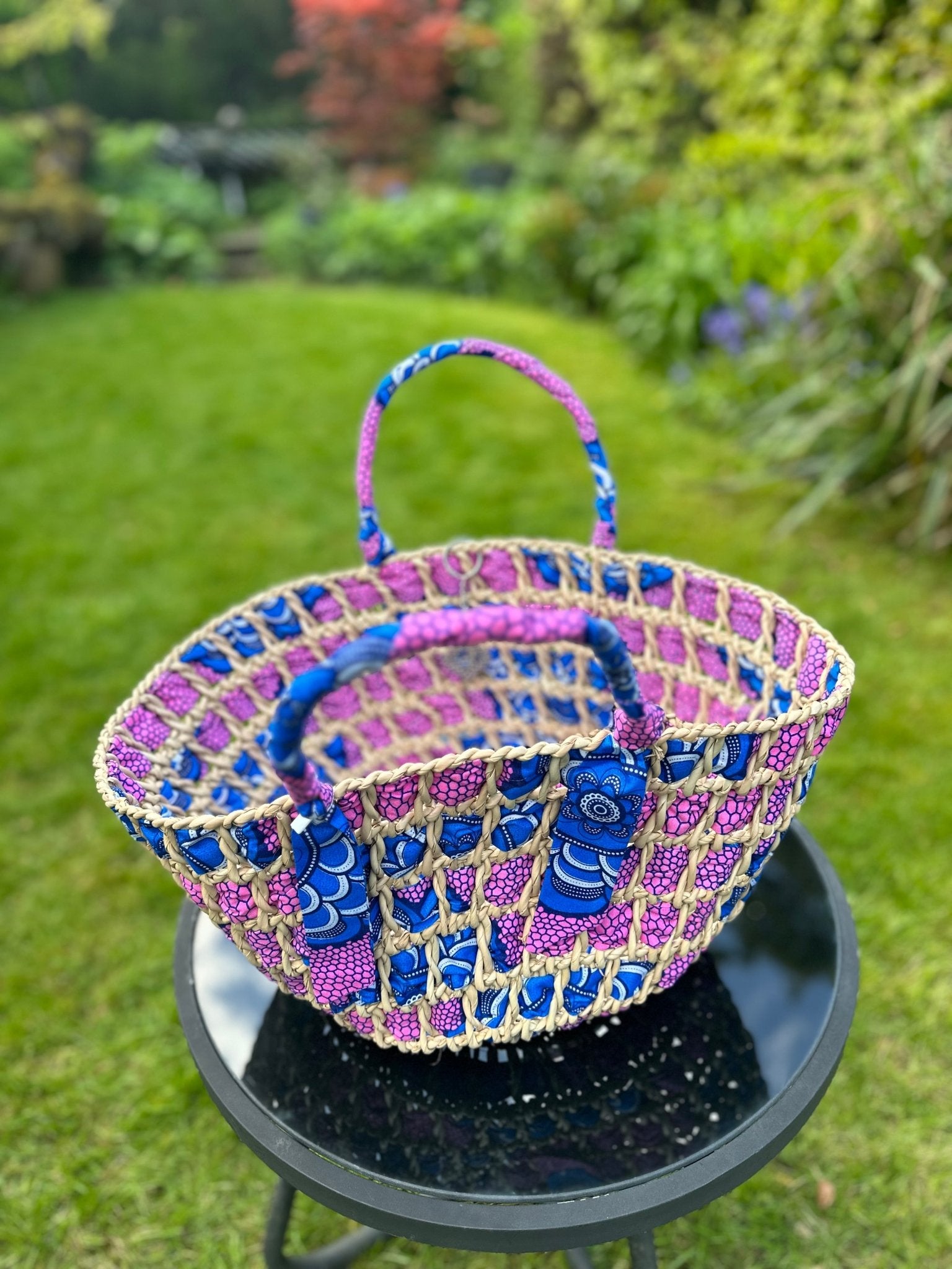 African Handwoven Raffia Basket - Bibianna African Art Collective