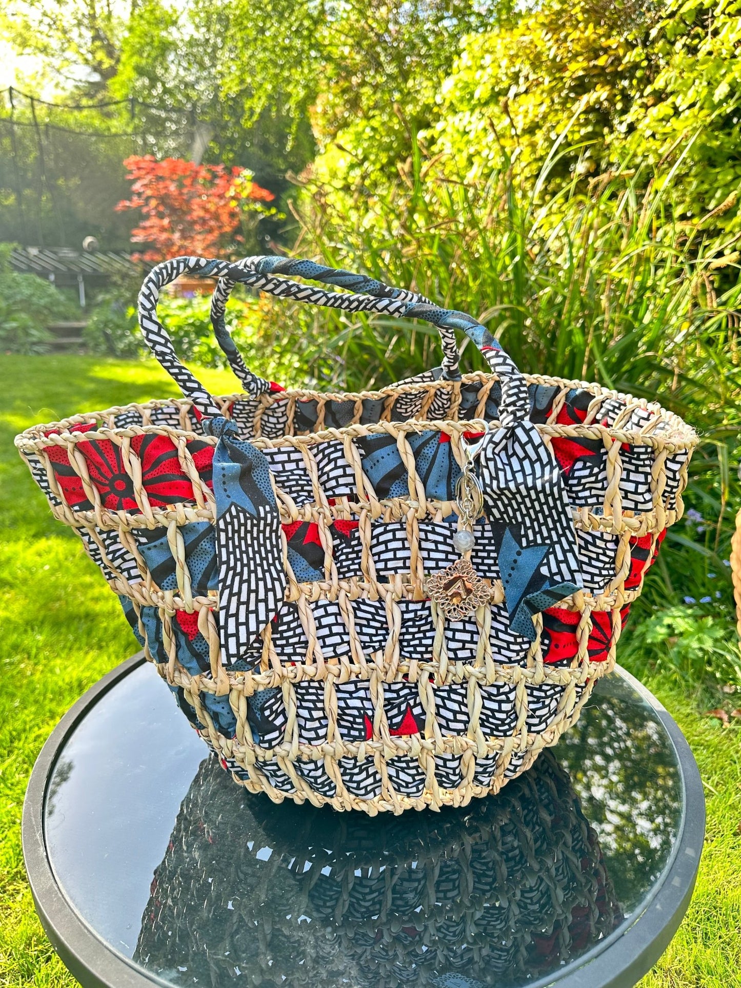 African Handwoven Raffia Basket - Bibianna African Art Collective