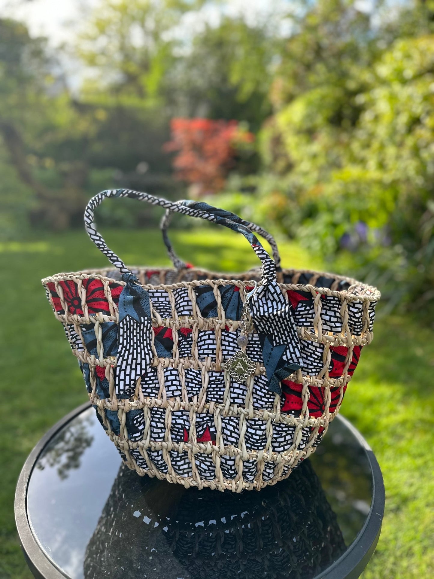 African Handwoven Raffia Basket - Bibianna African Art Collective