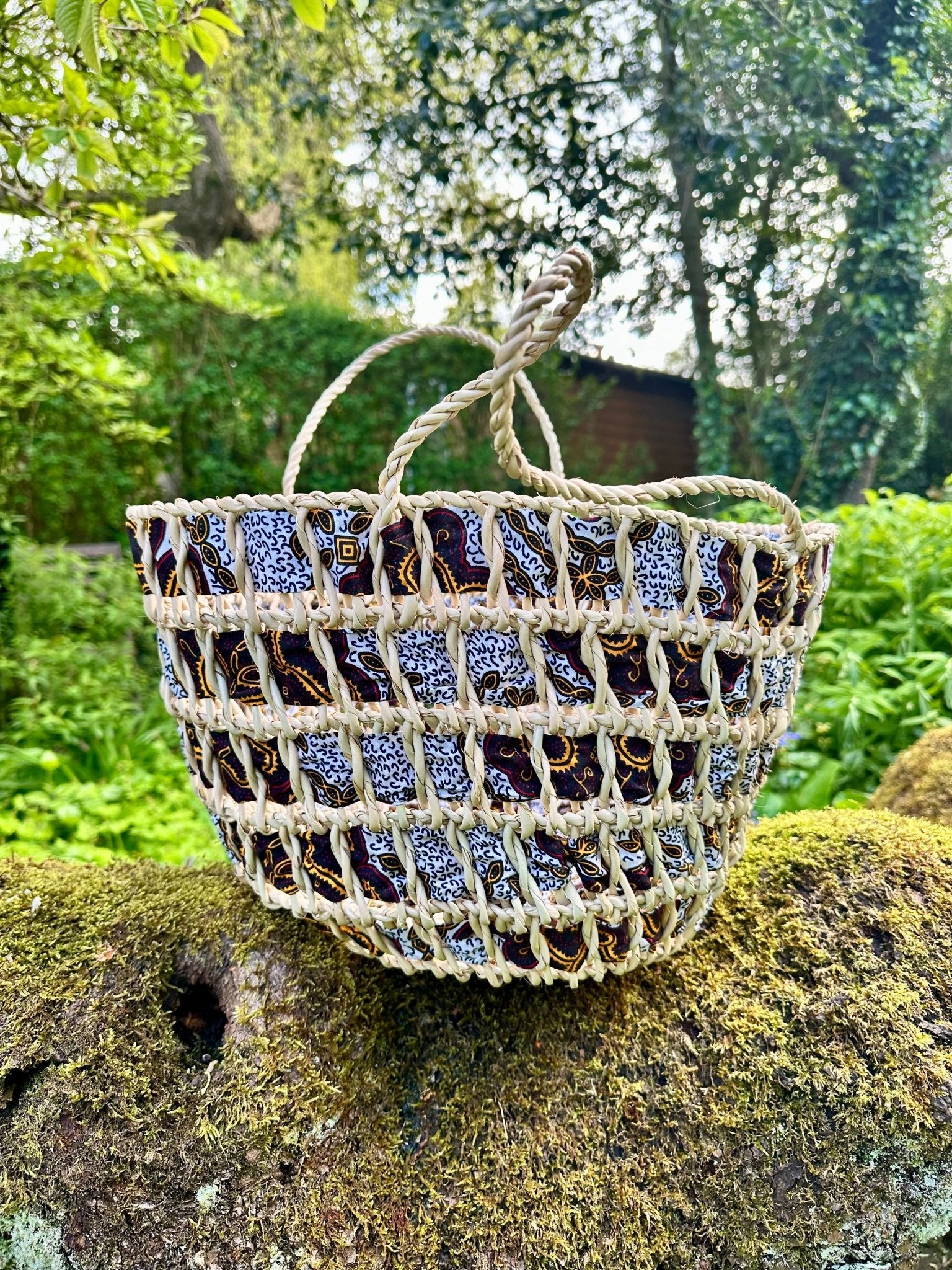 African Handwoven Raffia Basket - Bibianna African Art Collective