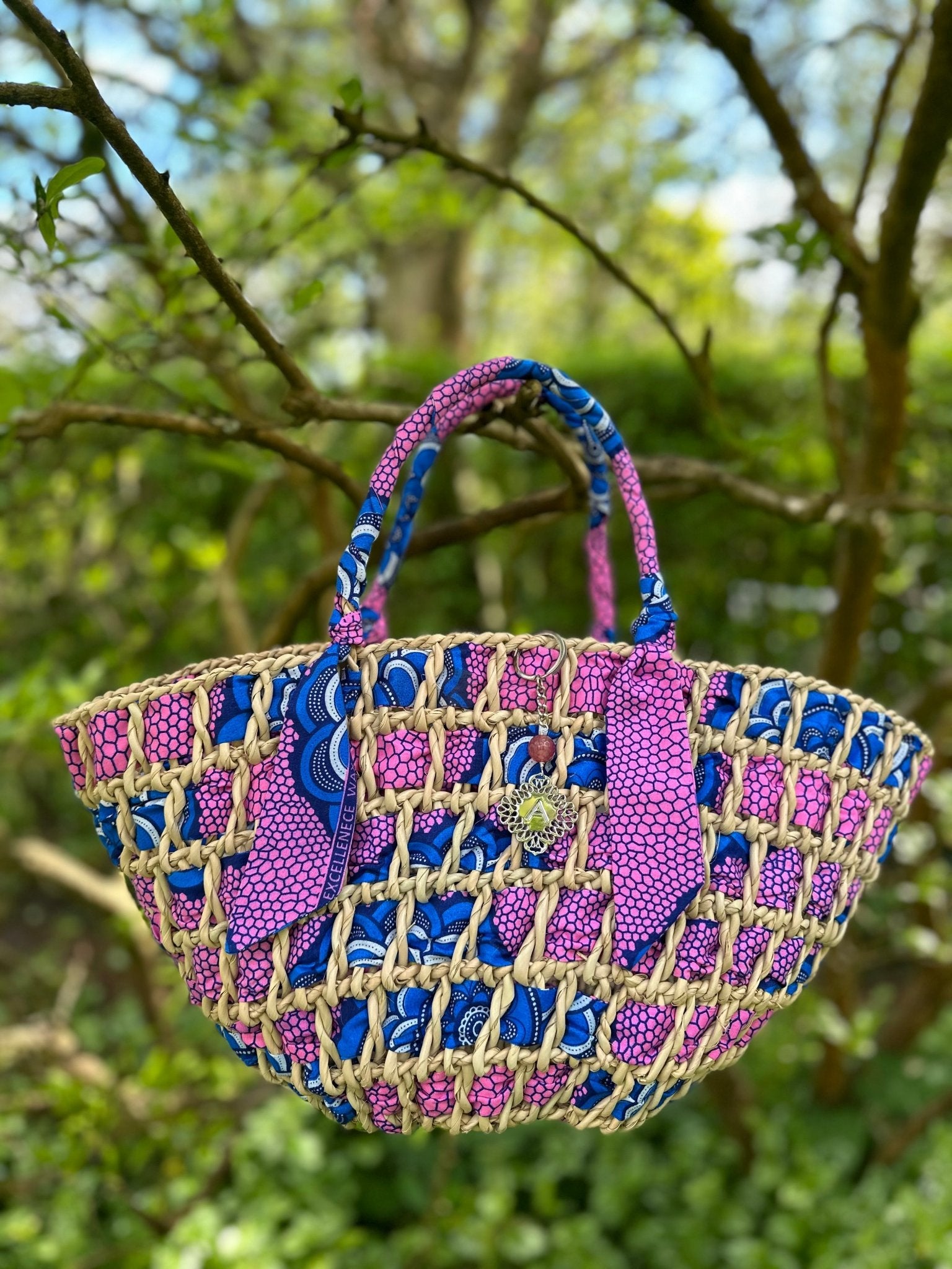 African Handwoven Raffia Basket - Bibianna African Art Collective